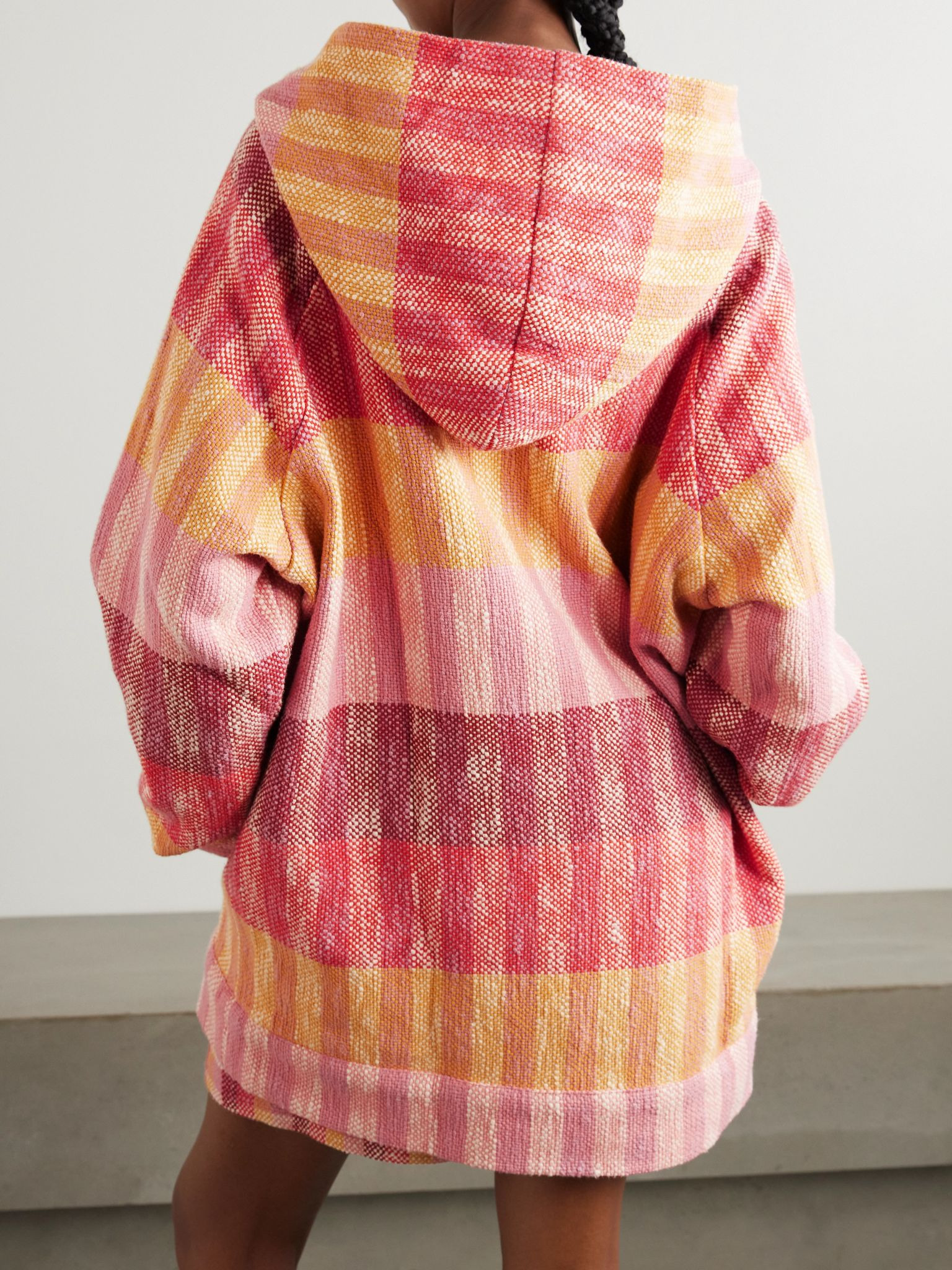 Striped cotton hoodie Pink - 3