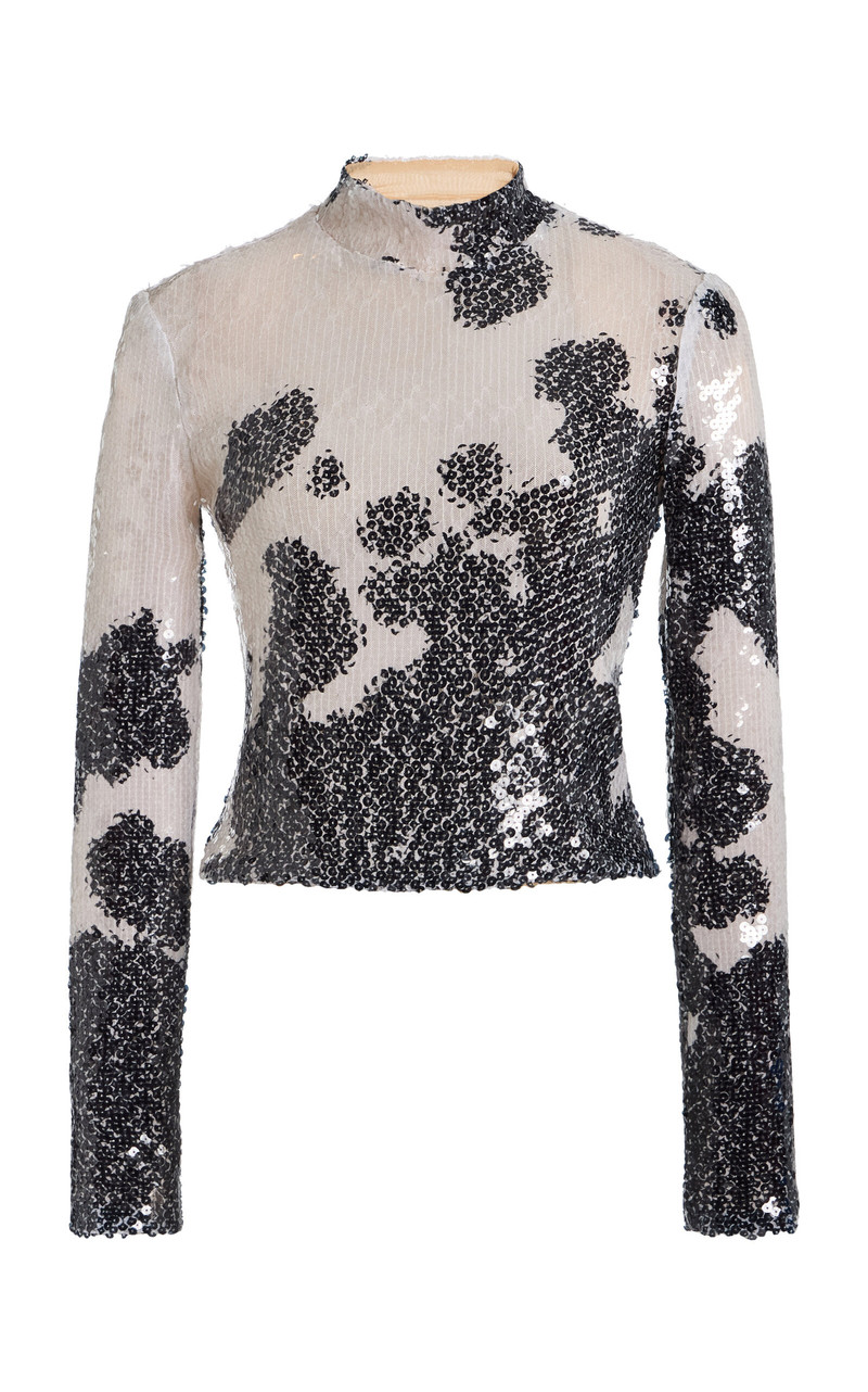 The Maven Paillette Mock Neck Top multi 1