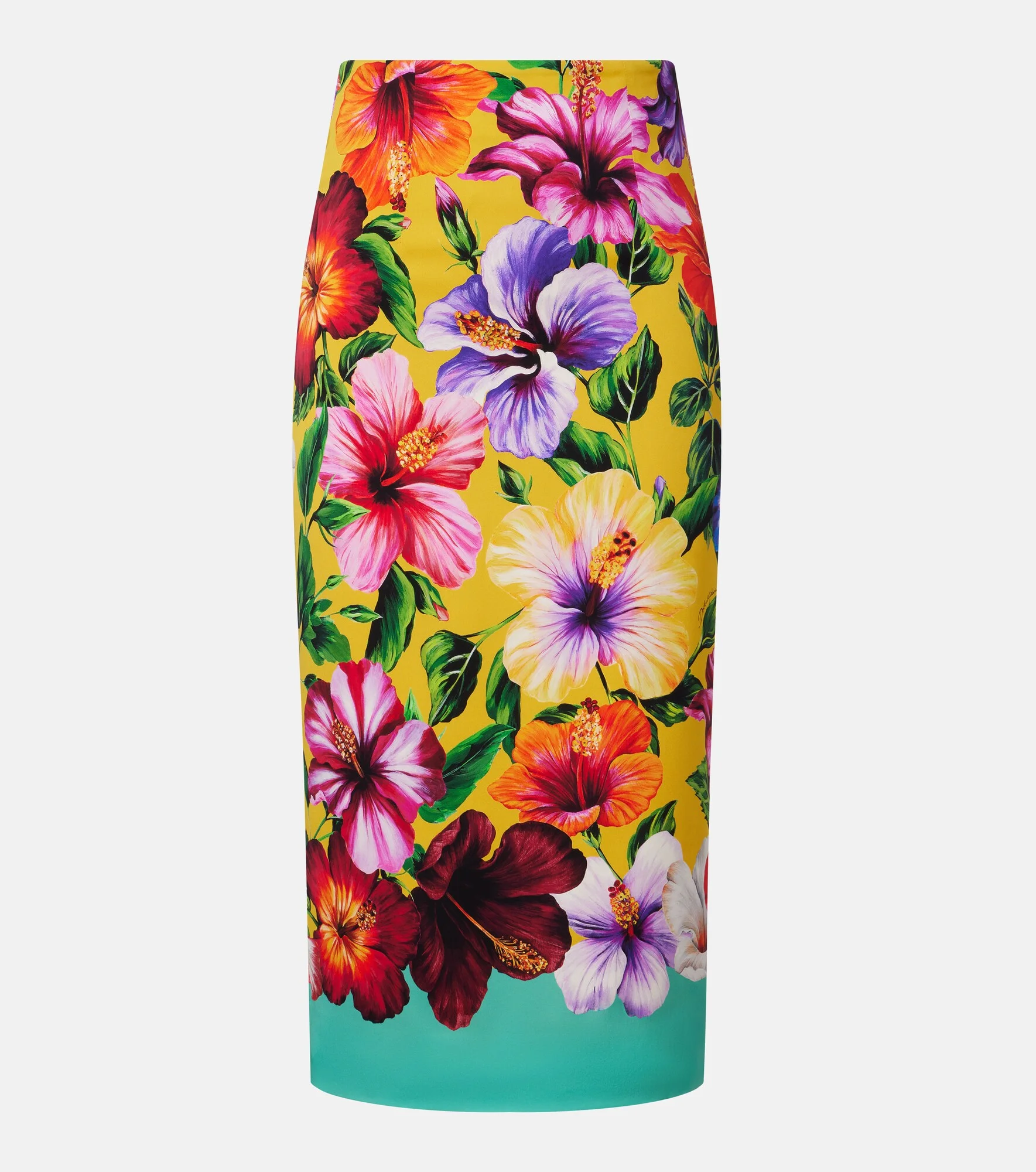 Floral silk-blend pencil skirt - 1