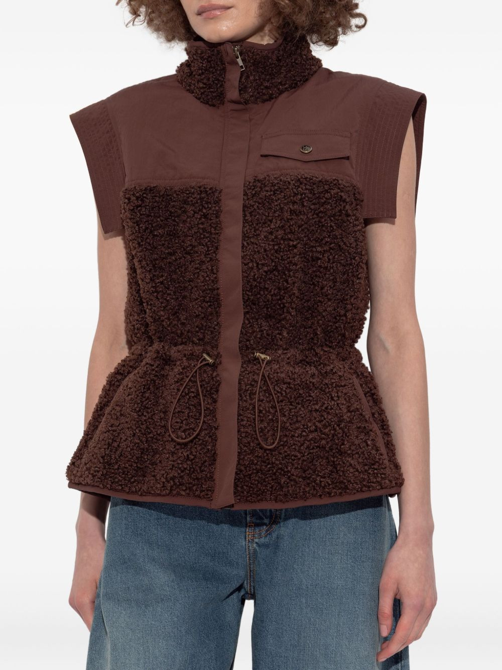 panelled fleece waistcoat - 3