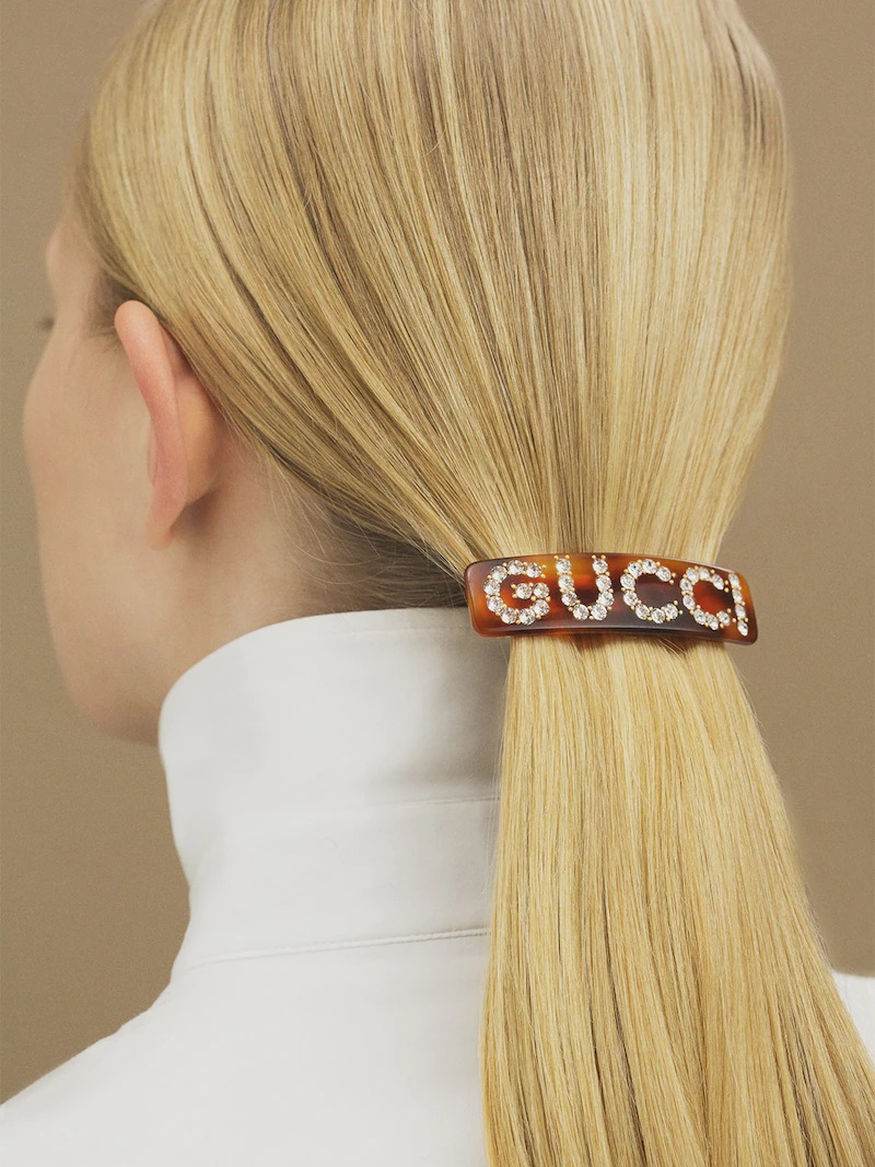 CRYSTAL LOGO HAIR BARRETTE - 2