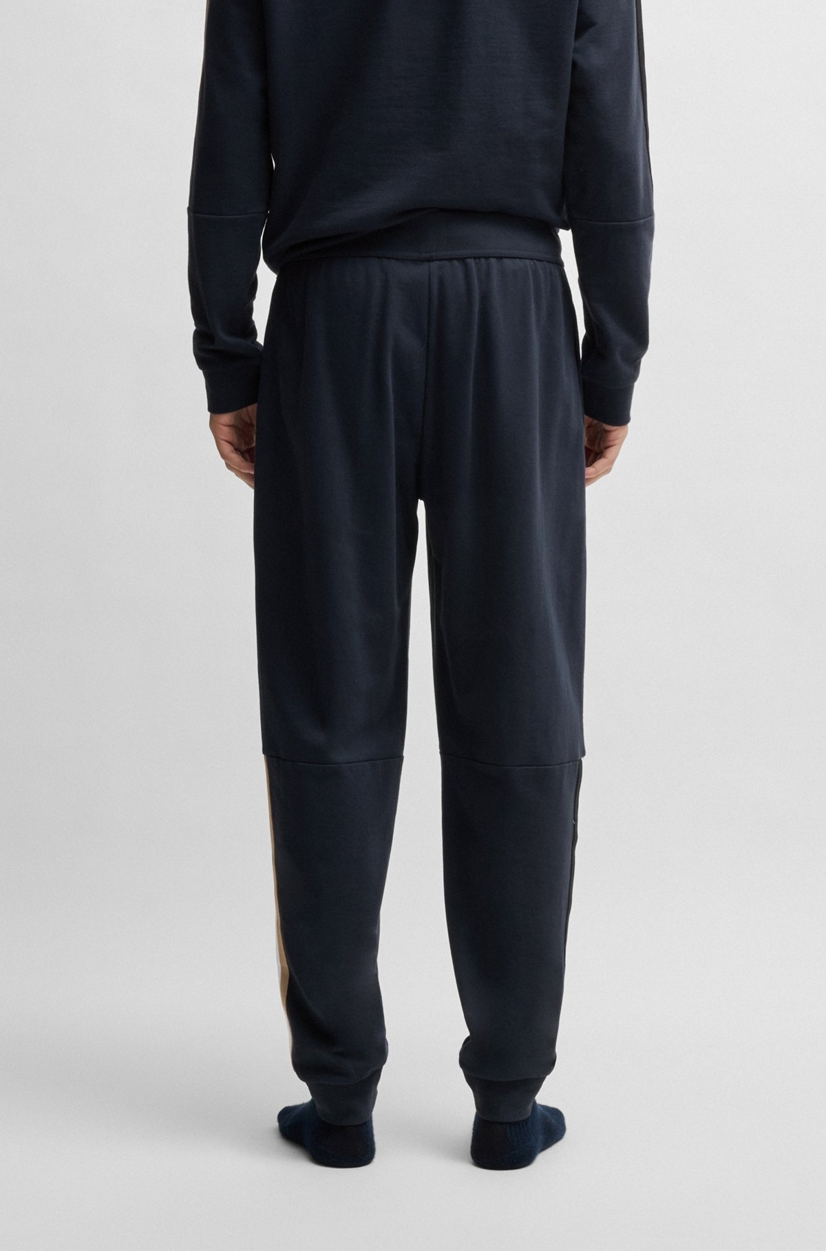 COTTON-TERRY TRACKSUIT BOTTOMS WITH TAPE INSERTS - 4