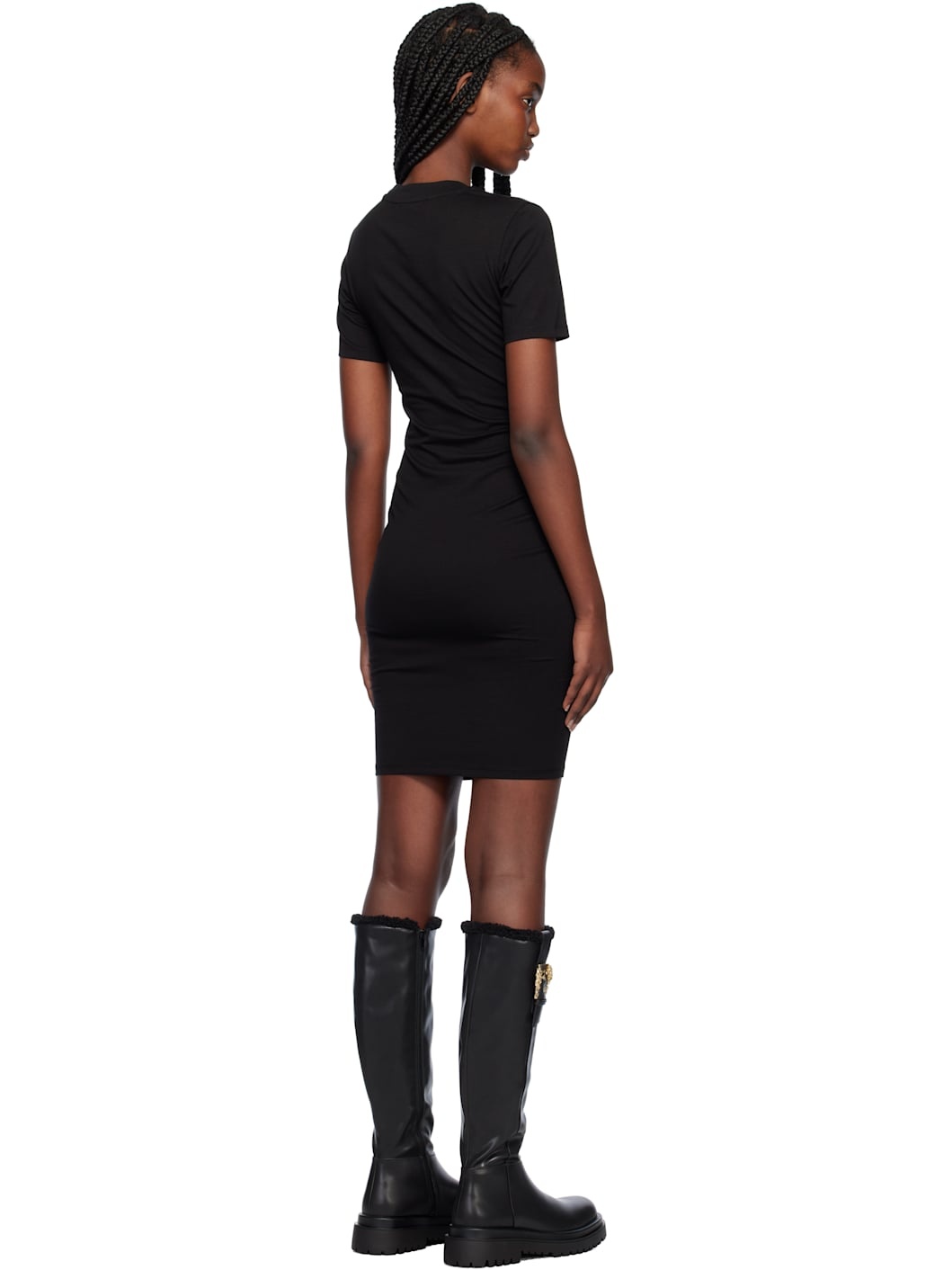 Black Gothic Logo T-Shirt Minidress - 3