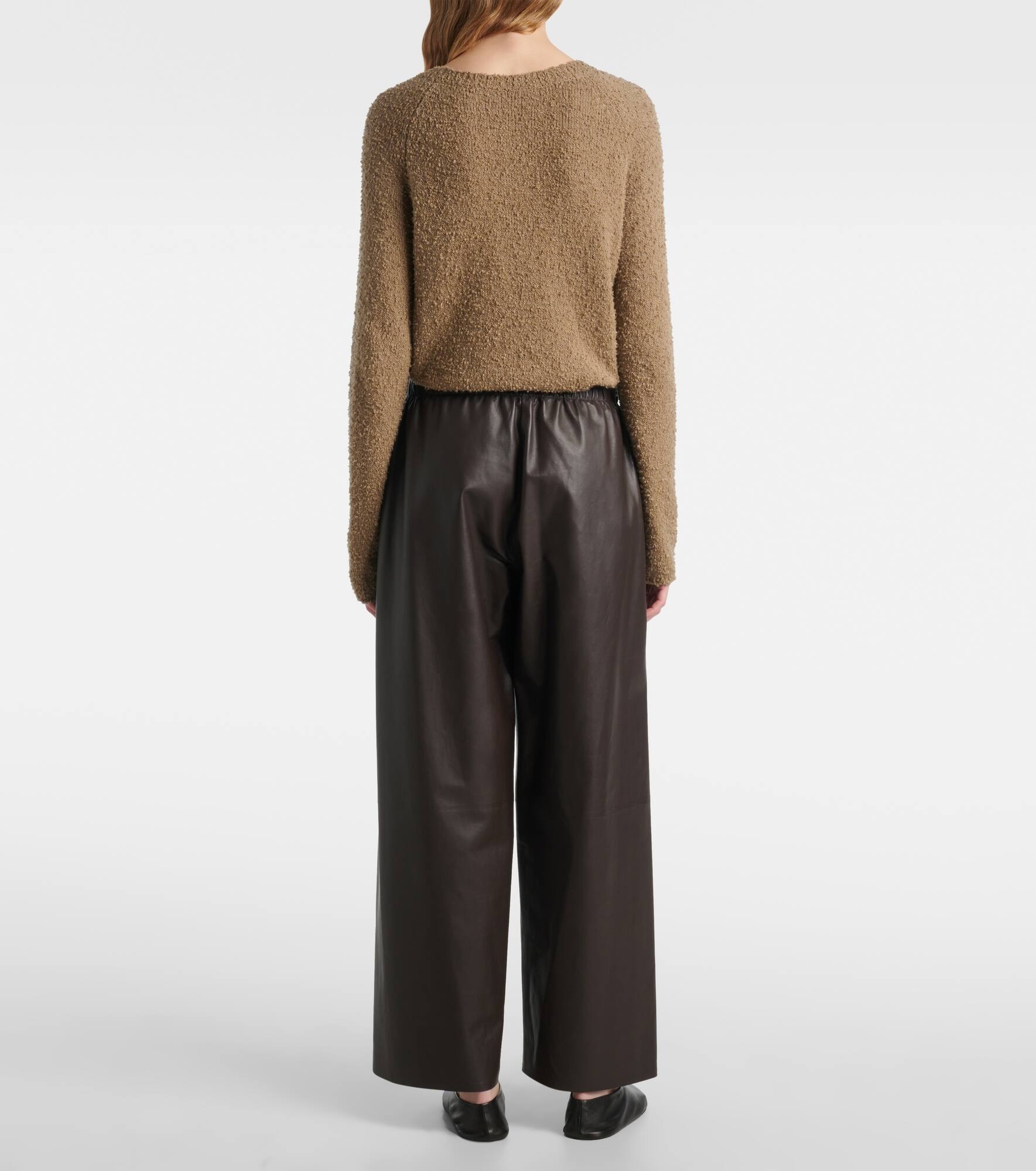 Yani mid-rise leather wide-leg pants - 3