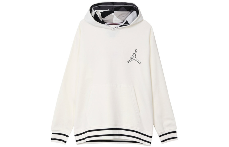 Jordan Air Jordan Jumpman Fleece Hoodie 'White Black' FD7403-133 outlook
