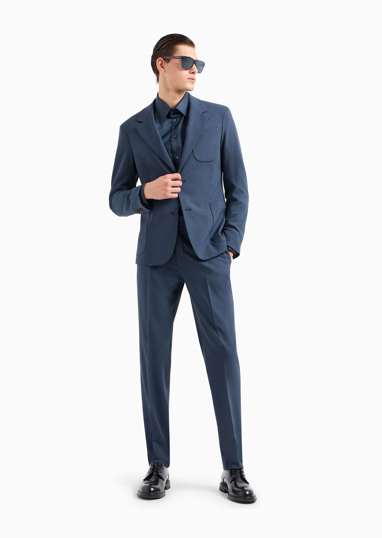 Modern-fit, stretch-cotton, non-iron shirt with a stiff collar - 4