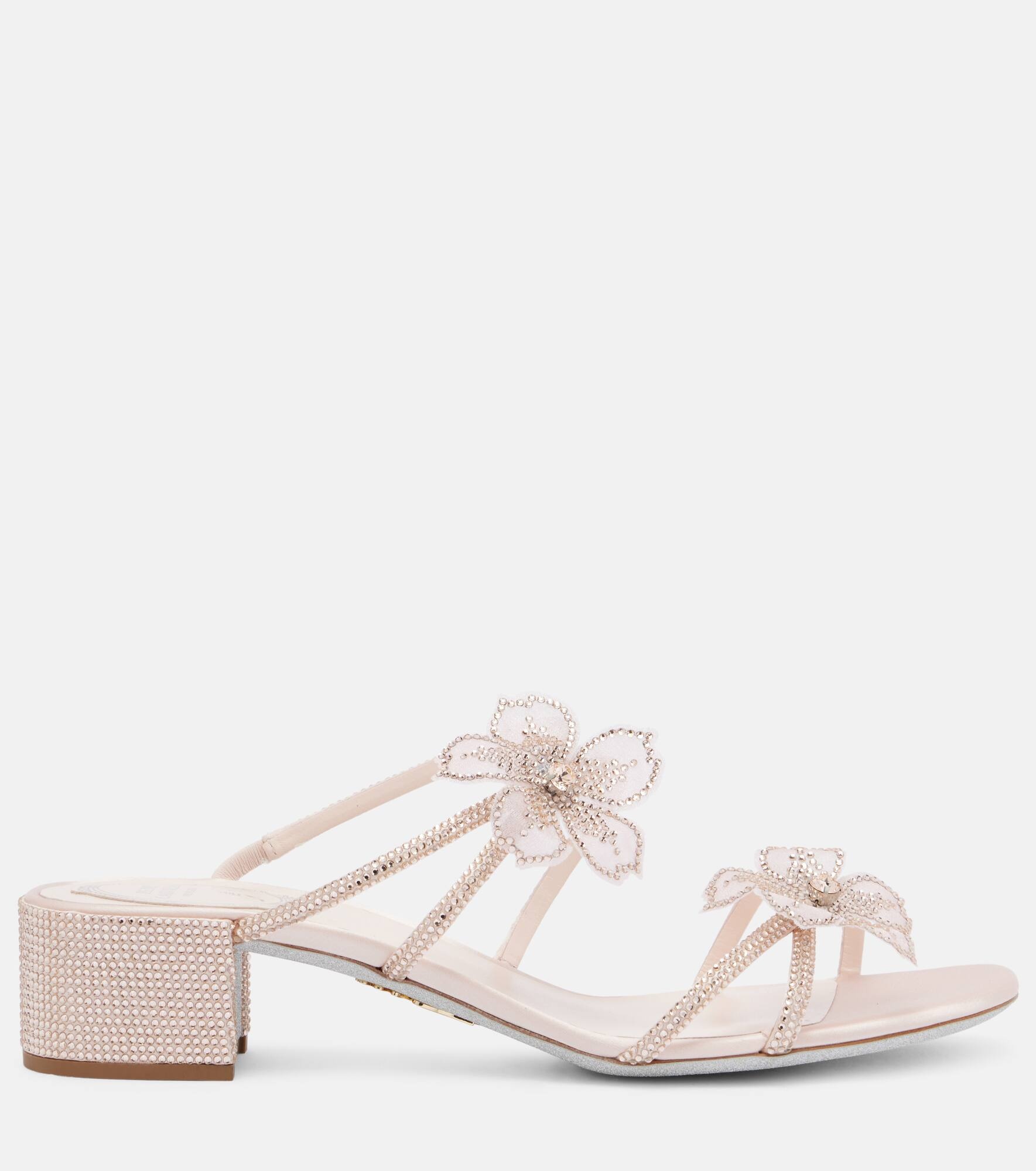 40 crystal-embellished satin sandals - 4