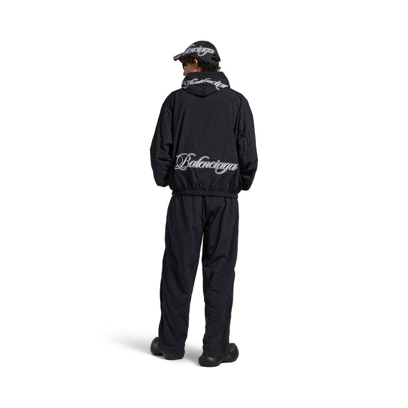 Men's Cursive Reversible Tracksuit Jacket in Black/grey 4