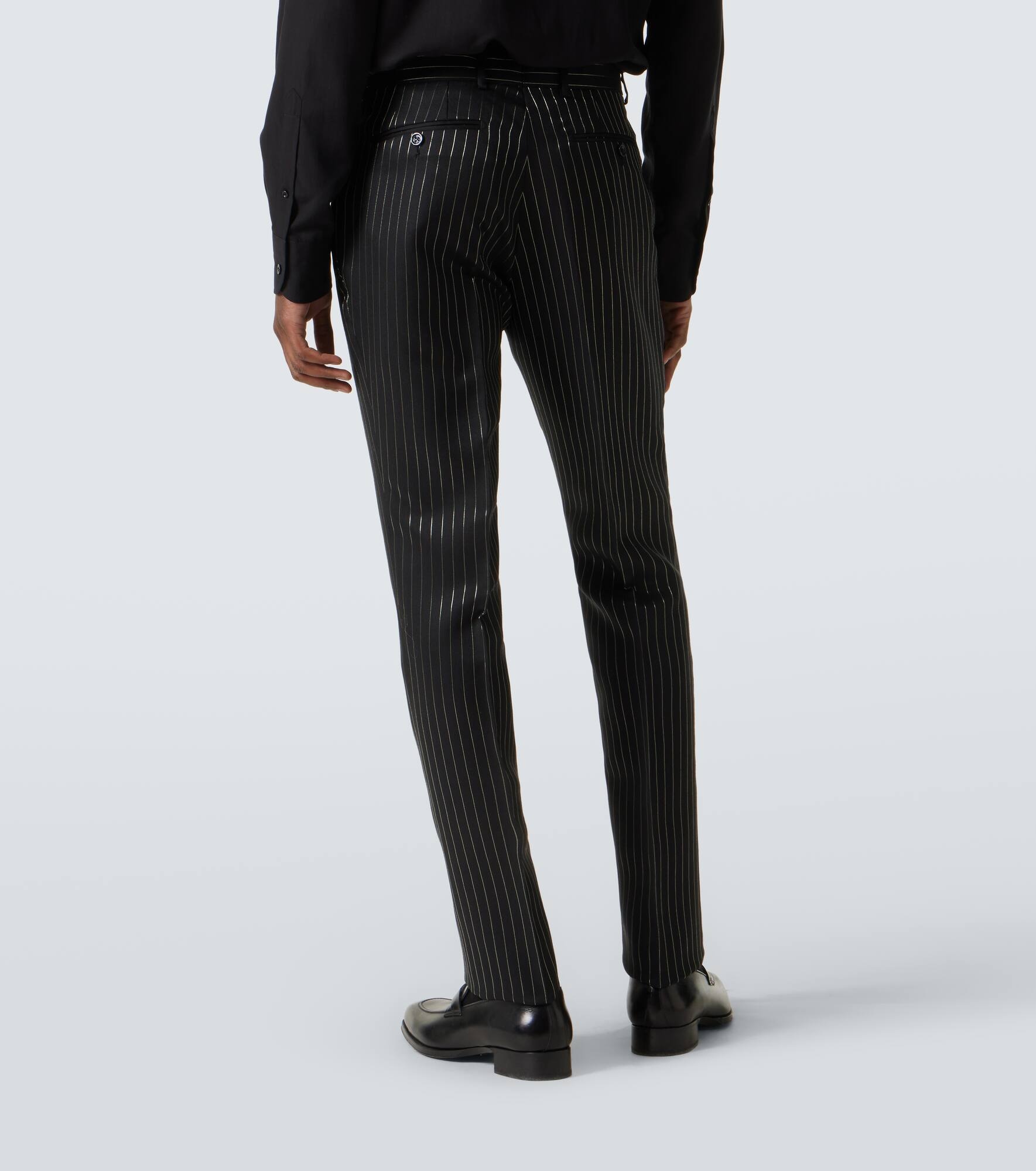 Dylan striped wool and silk suit pants - 4