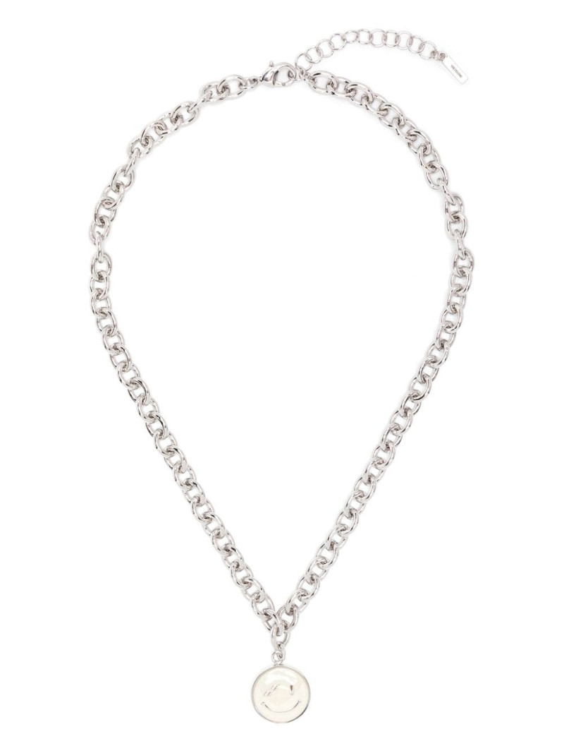 We11done smiley-face chain-link necklace outlook