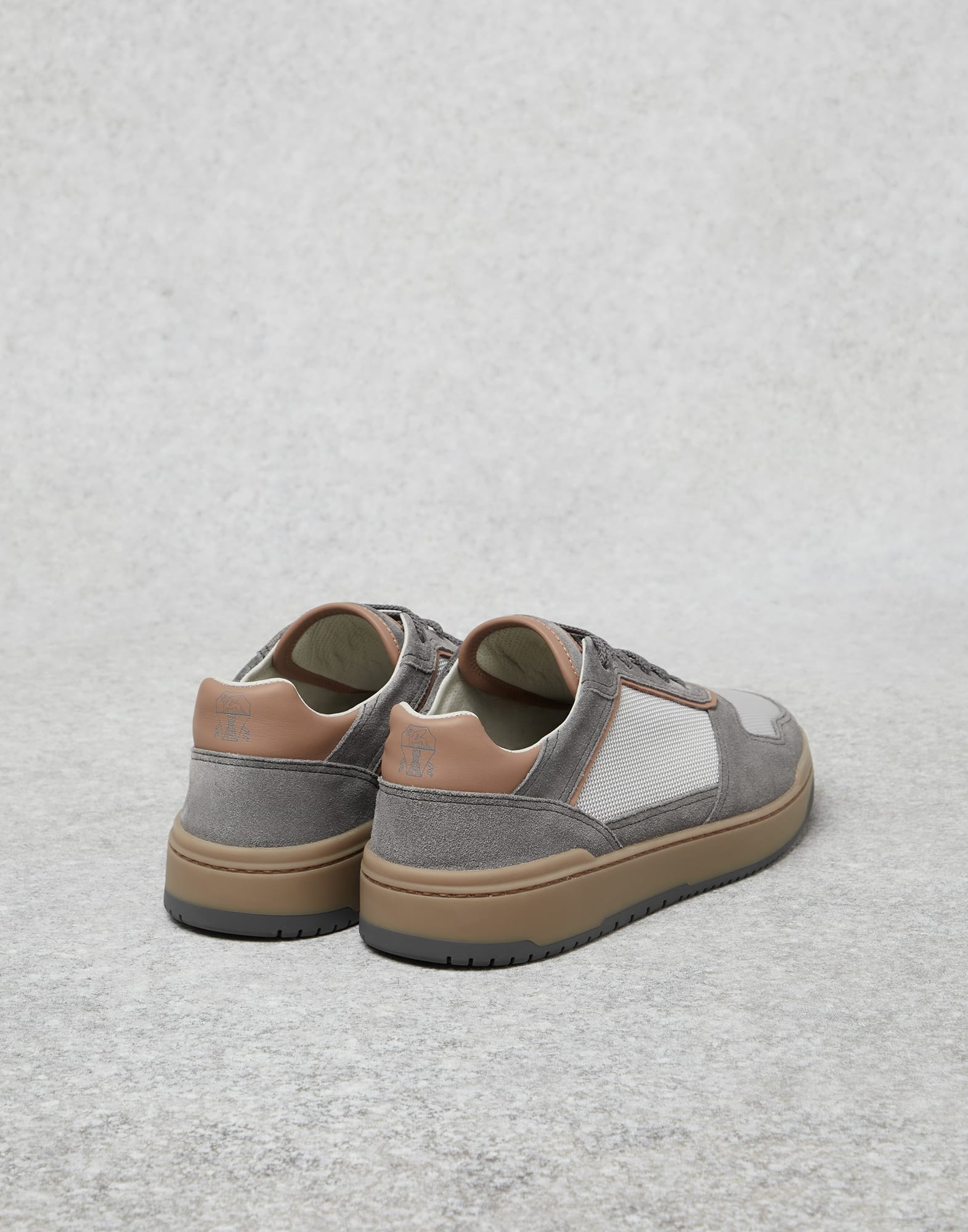 Techno fabric and suede basket sneakers - 2