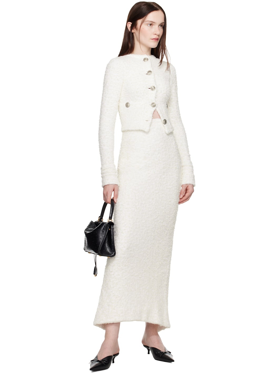 Off-White Cropped Cardigan - 4