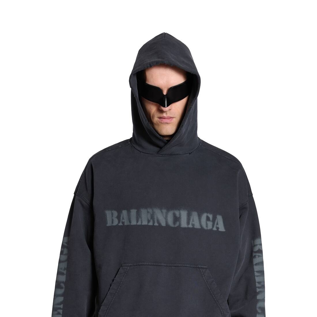 Stencil Type Hoodie Medium Fit in Black - 5