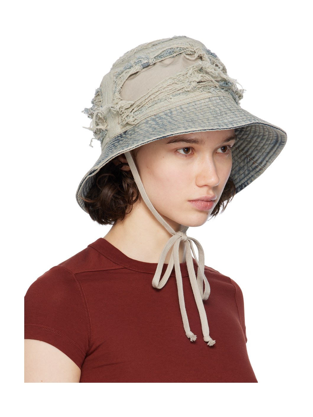 Blue Distressed Bucket Hat - 2