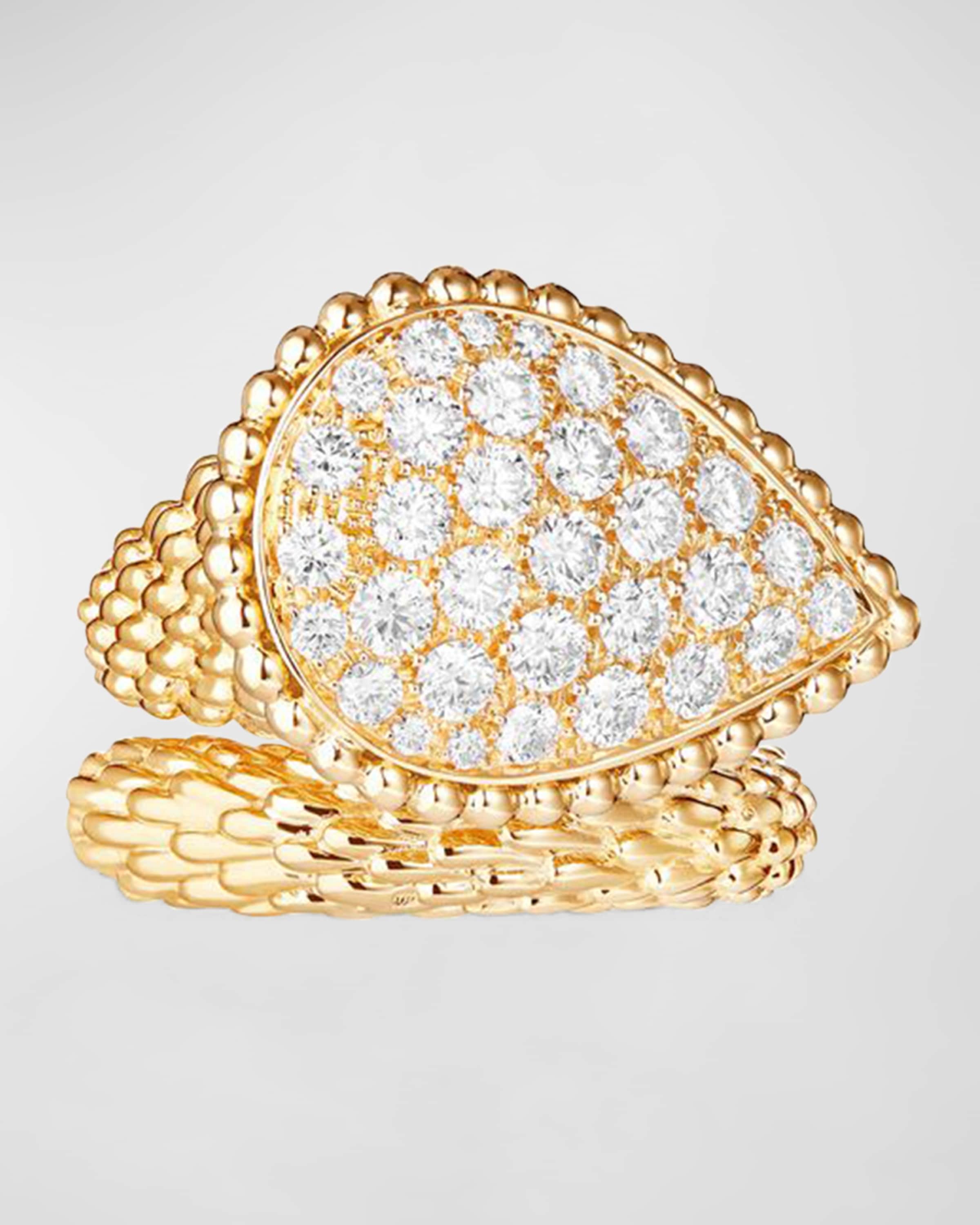 Serpent Boheme 18k Gold Diamond Large Ring, Size 55 - 3