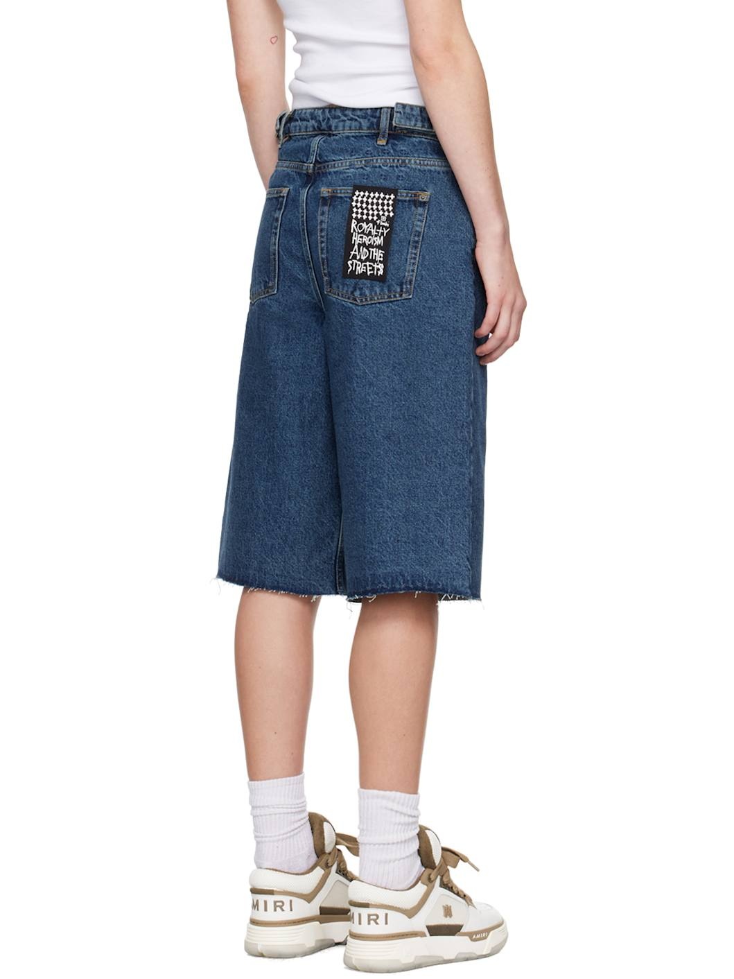Blue Low Rider Cargo Denim Shorts - 3