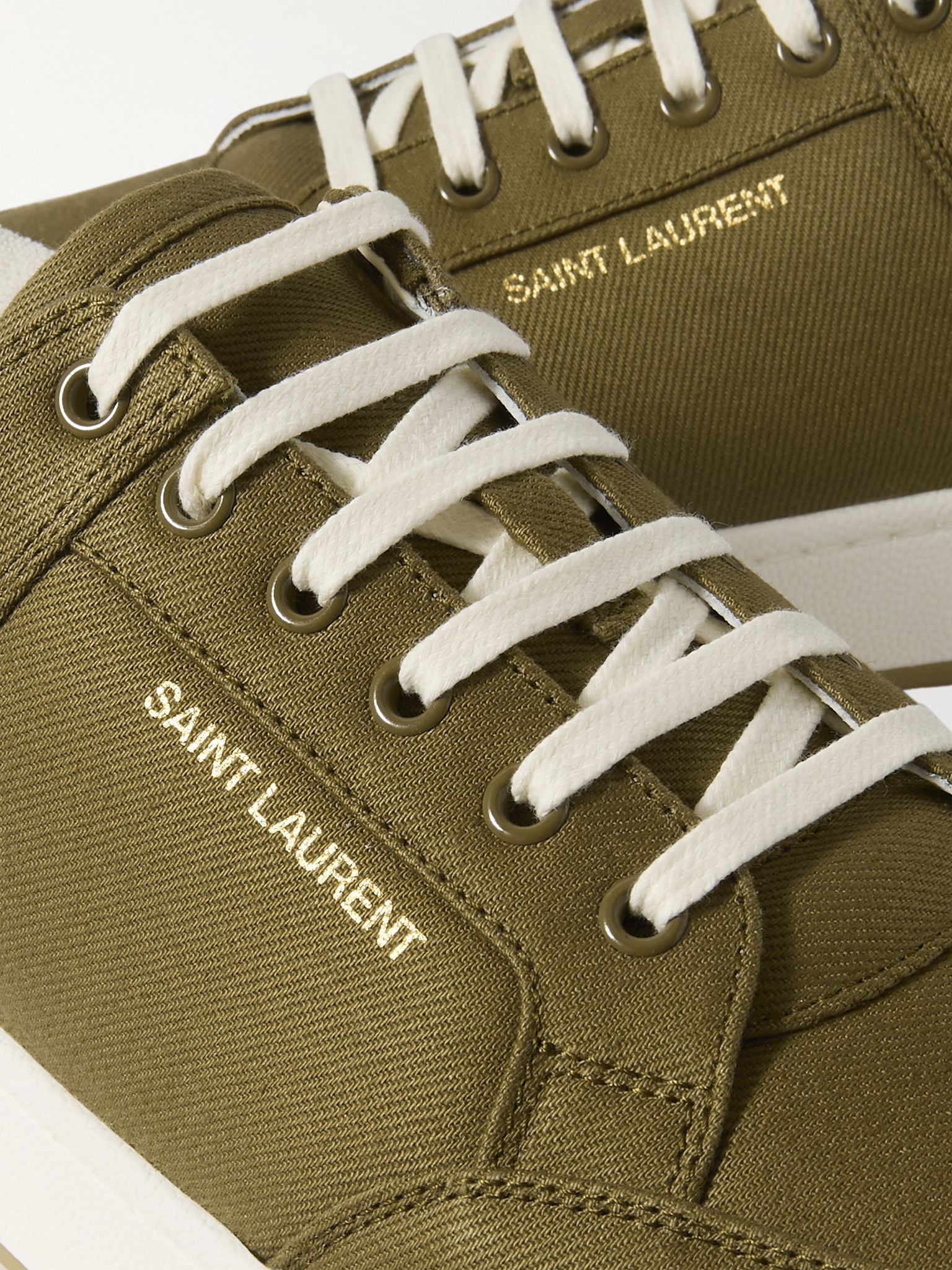 SL61 Suede-Trimmed Canvas Sneakers Green - 6