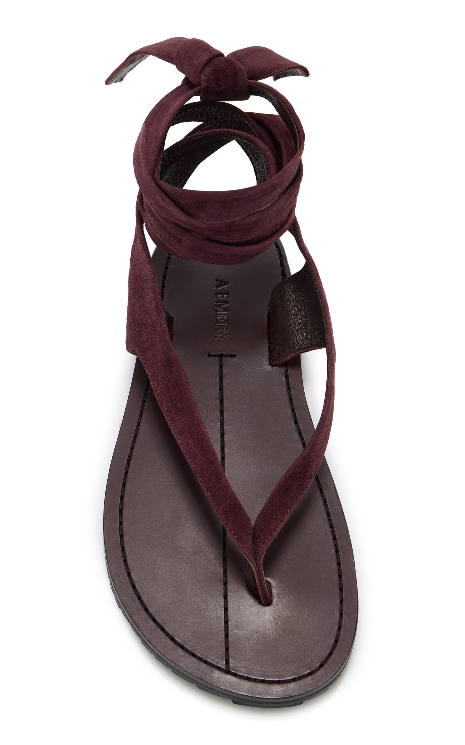 Elmer Lace-Up Suede Sandals burgundy - 3