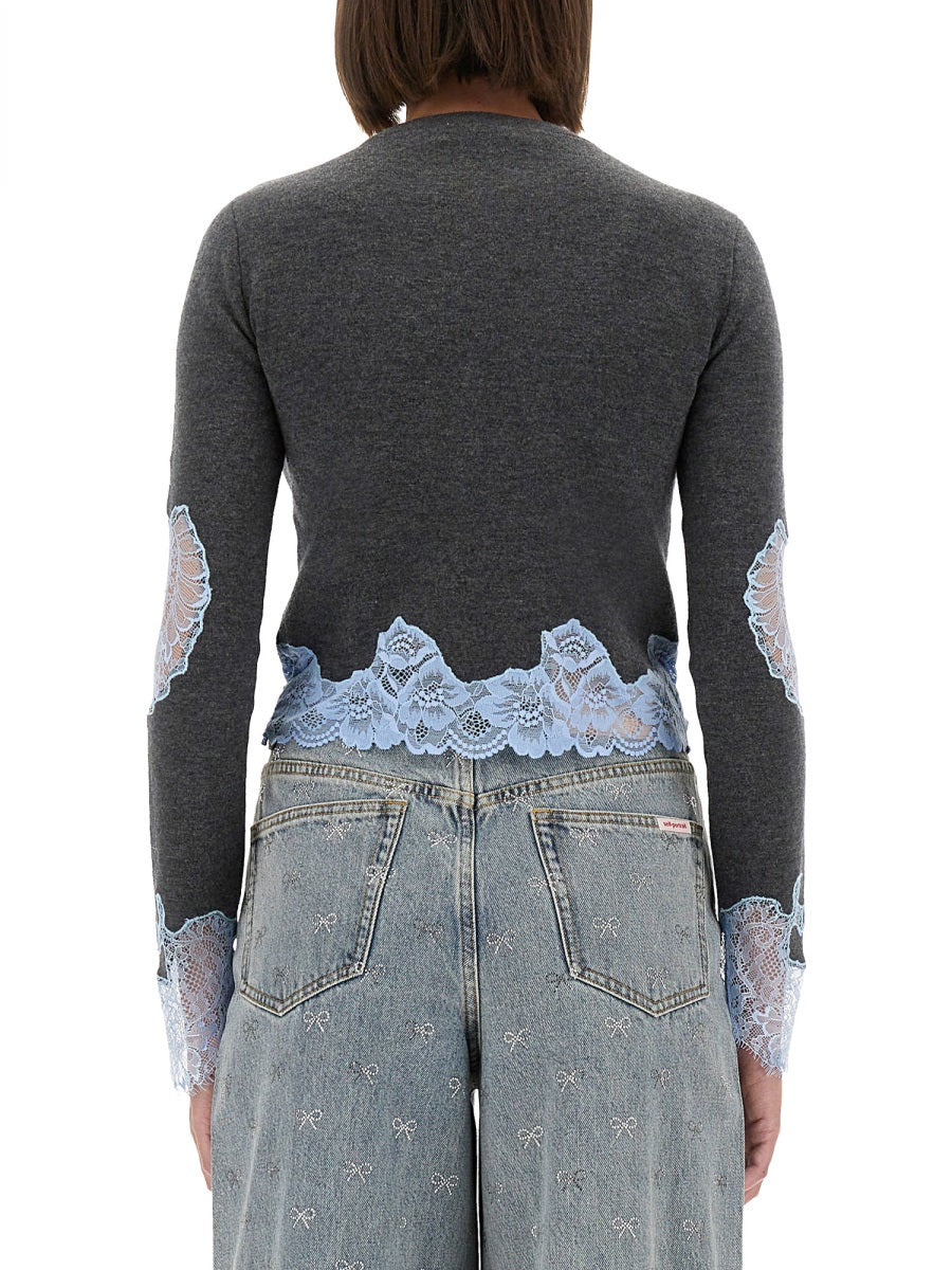Self-Portrait Women Jersey With Lace Inserts - 3