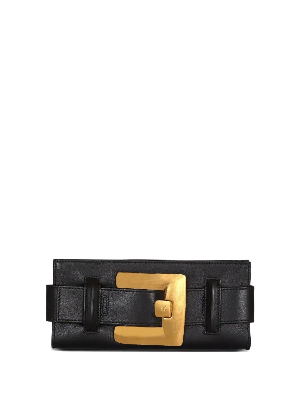 Introducing the BALMAIN ANTHEM POUCH-CALFSKIN CLUTCH, a luxurious bag that embodies sophistication.  - 1