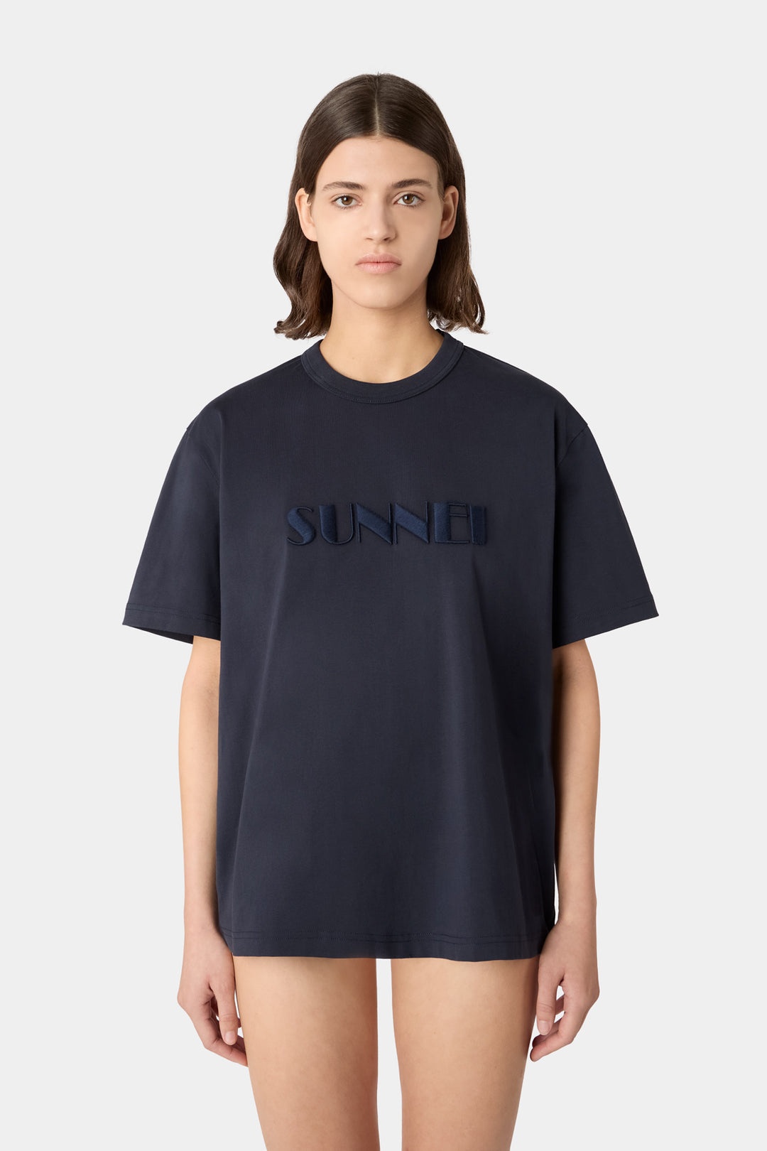 EMBROIDERED BIG LOGO T-SHIRT / blue SUNNEI - 3