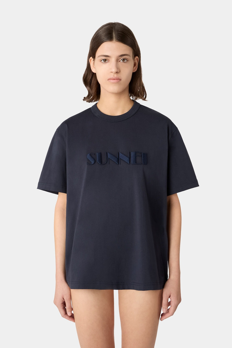 EMBROIDERED BIG LOGO T-SHIRT / blue SUNNEI 3