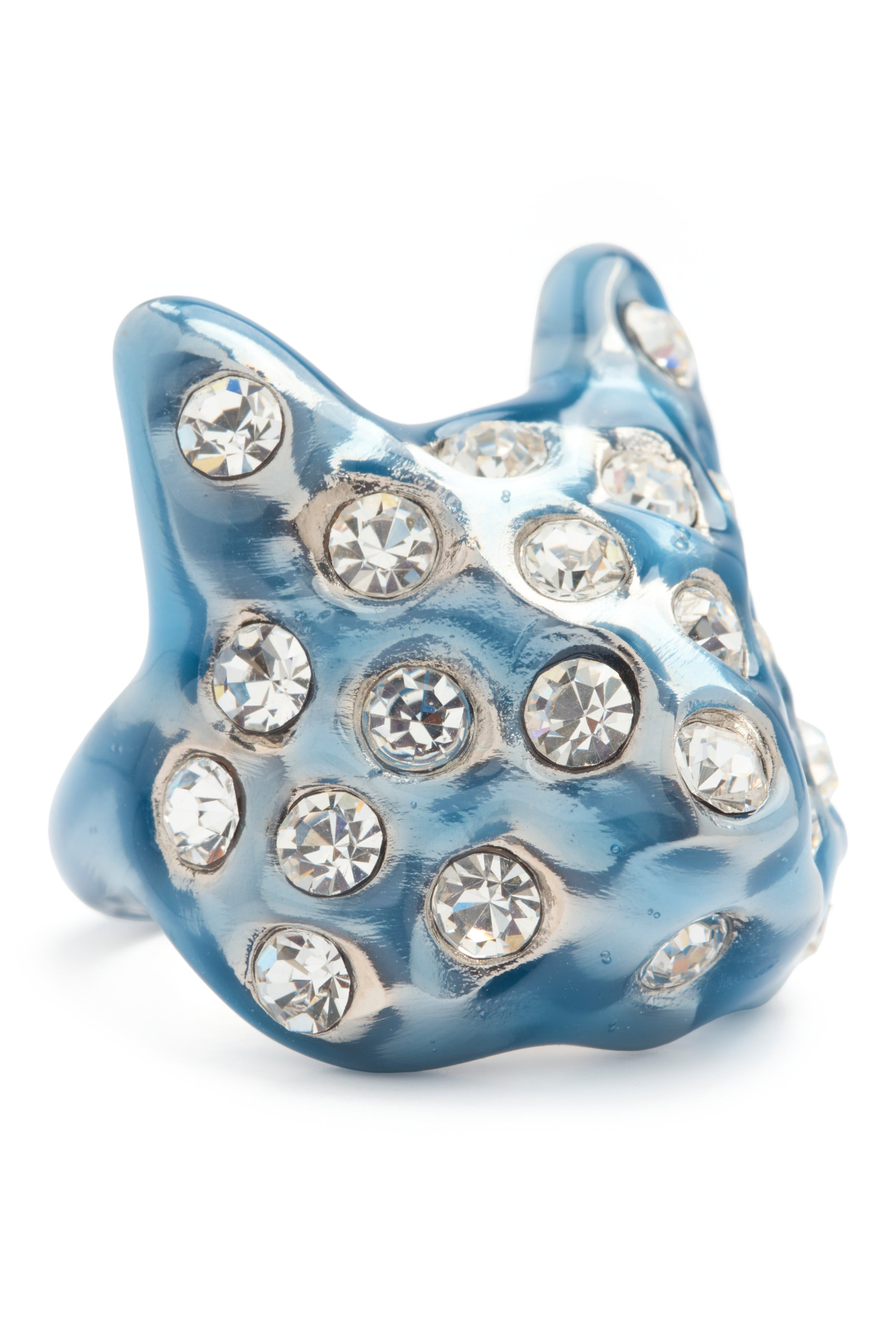 SEA BLUE PUFFY BUNNY RING - 3