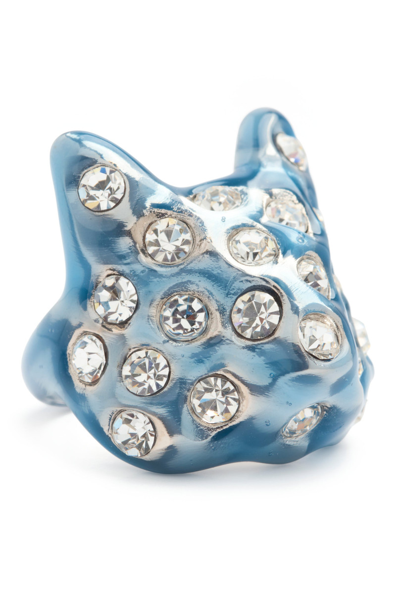 SEA BLUE PUFFY BUNNY RING 3