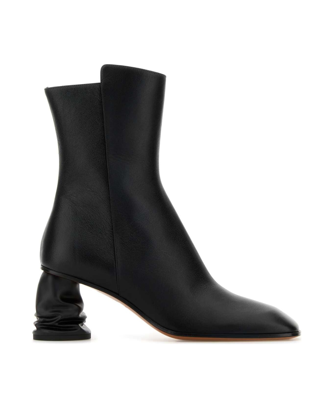 Black Leather Ankle Boots - 1