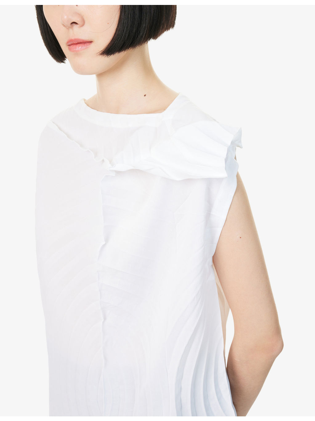 Paper Bag Pleats Knitted Midi Dress - 5