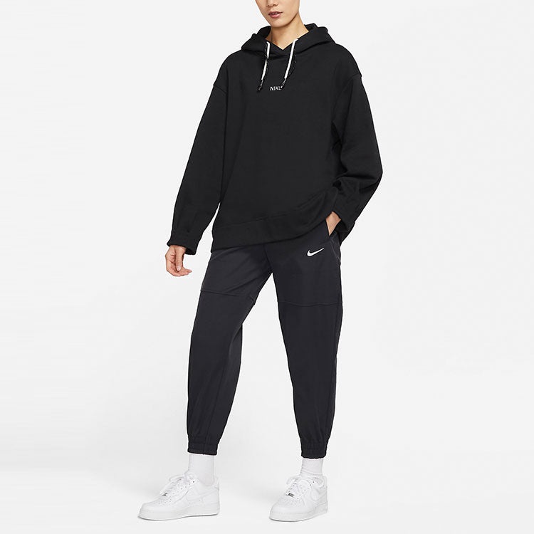 (WMNS) Nike Sportswear Loose Fleece Hoodie 'Black' DO7409-010 - 3