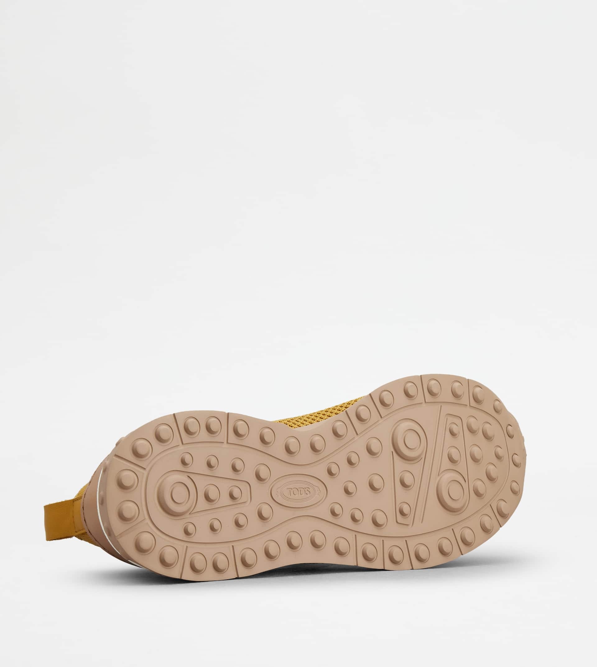SOCK SNEAKERS IN TECHNICAL FABRIC AND LEATHER - YELLOW - 4