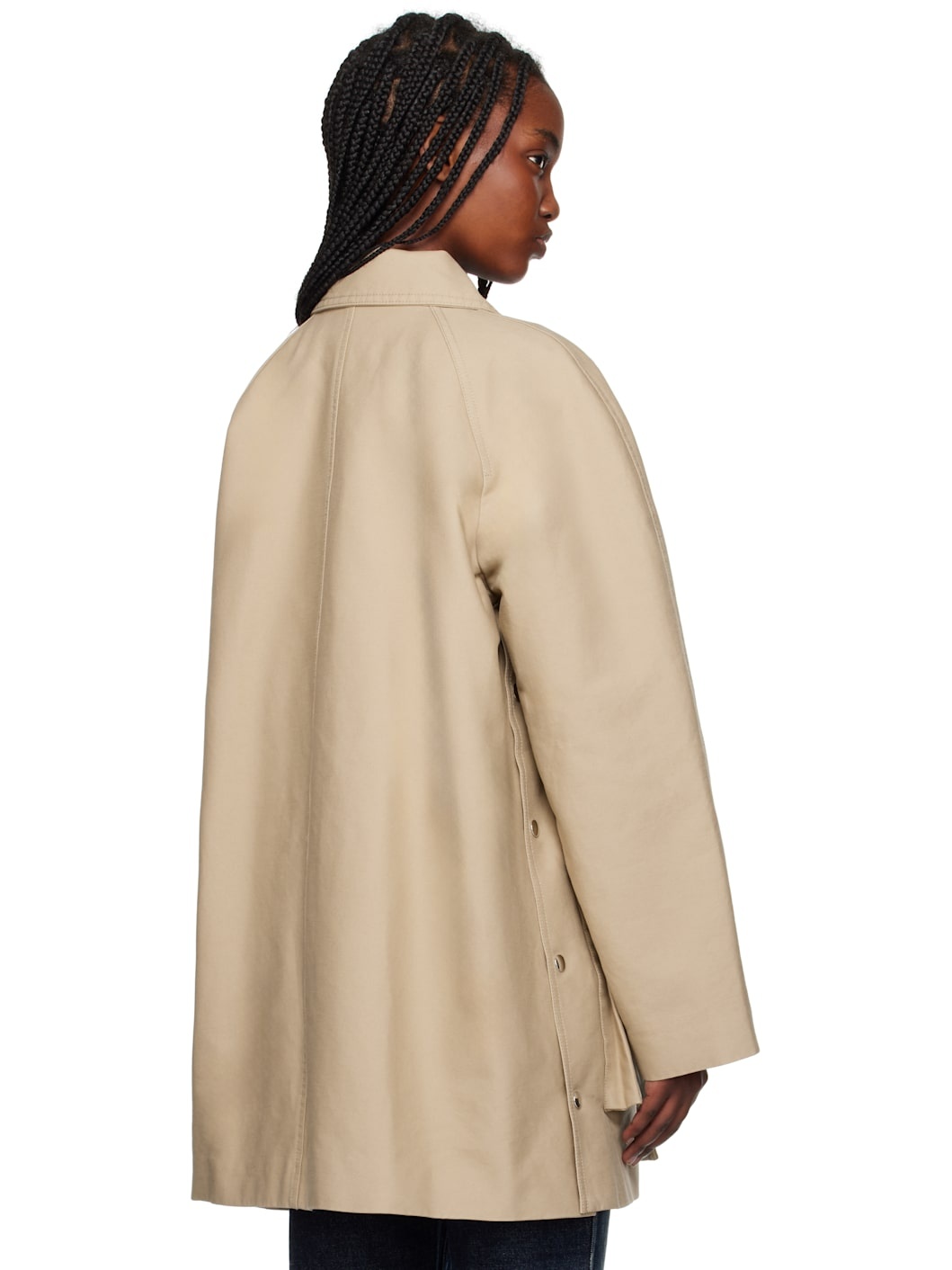 Beige Padded Patch Pocket Jacket - 3