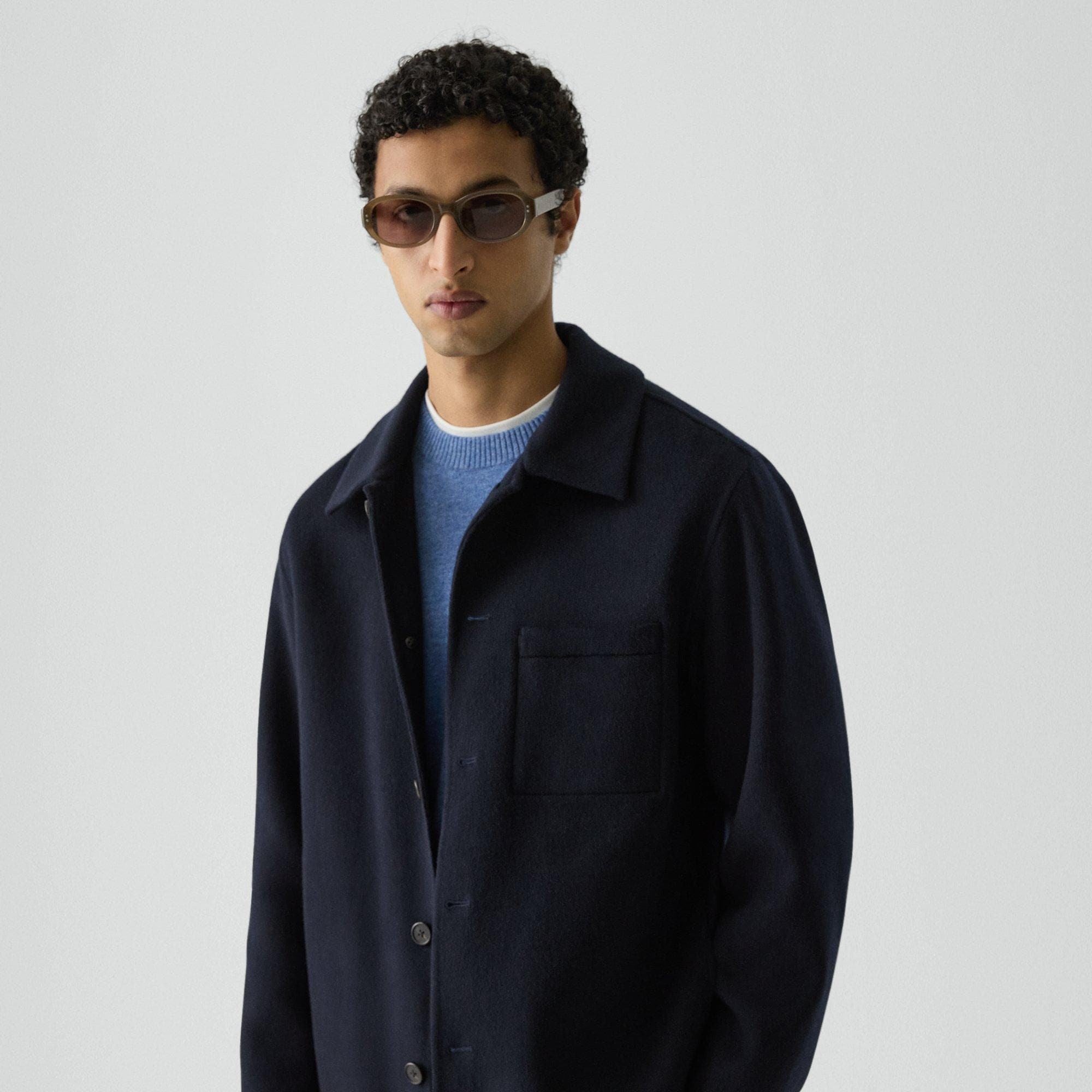 Overshirt in Double-Face Wool-Cashmere - 5