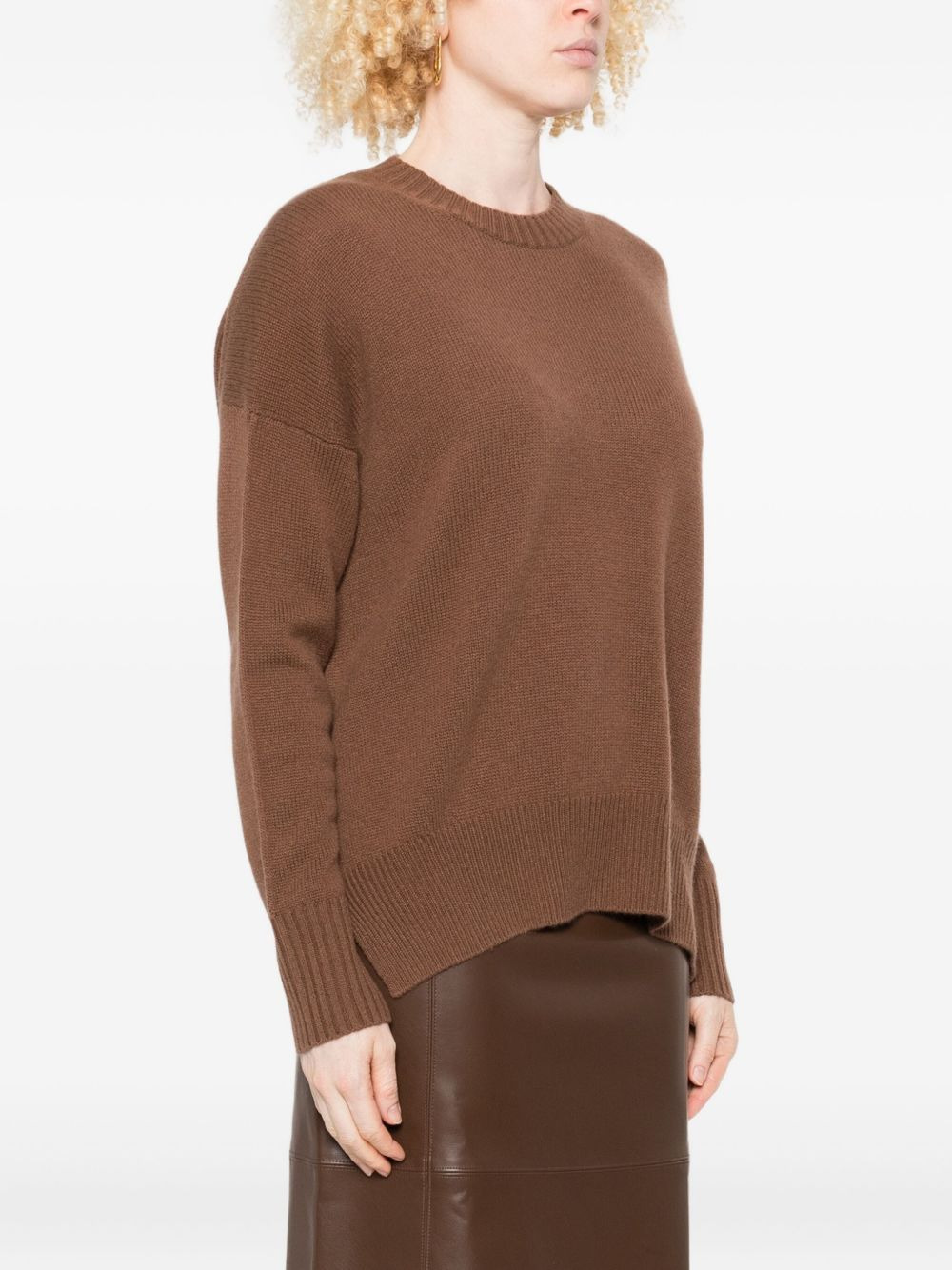 round-neck cashmere sweater - 3