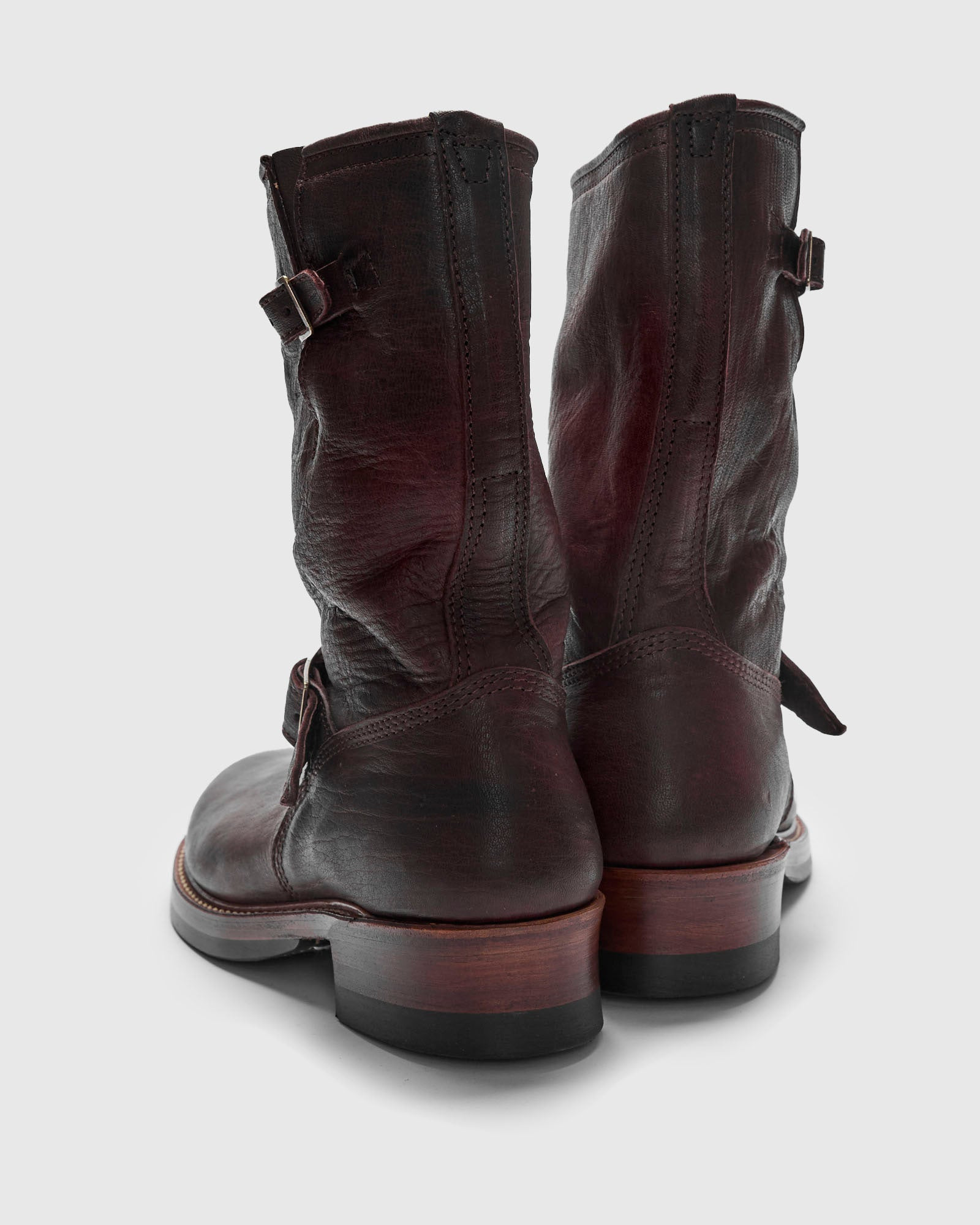 Wabash Engineer Boot in Burnt Burgundy Deerskin - 5