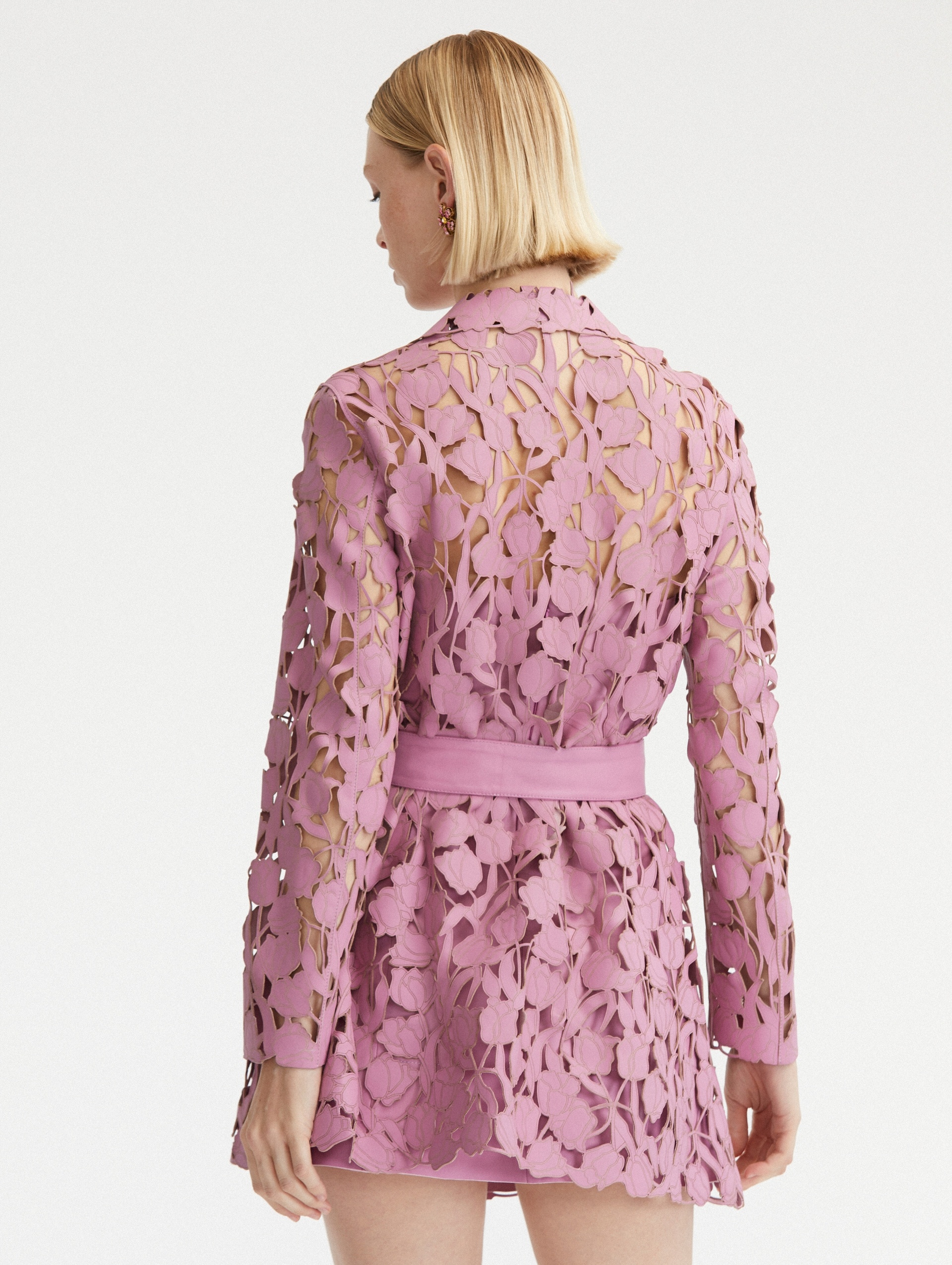 LASER CUT TULIP MINI TRENCH COAT - 4
