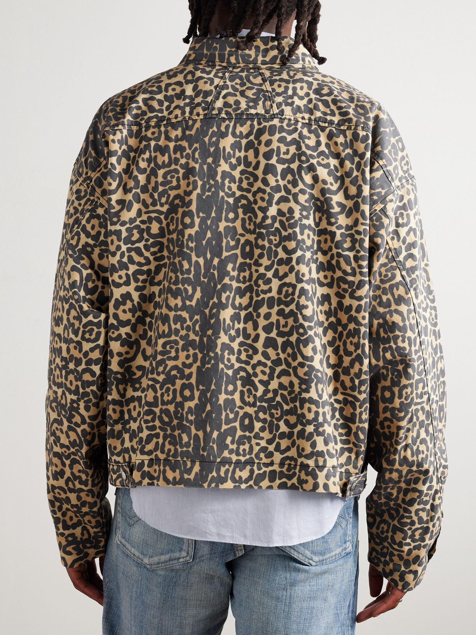 Logo-Appliquéd Leopard-Print Cotton-Twill Bomber Jacket Leopard print - 4