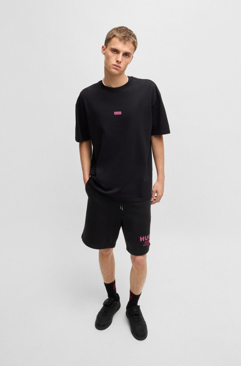 HUGO LOOSE-FIT SHORTS IN COTTON TERRY WITH LOGO PRINT outlook