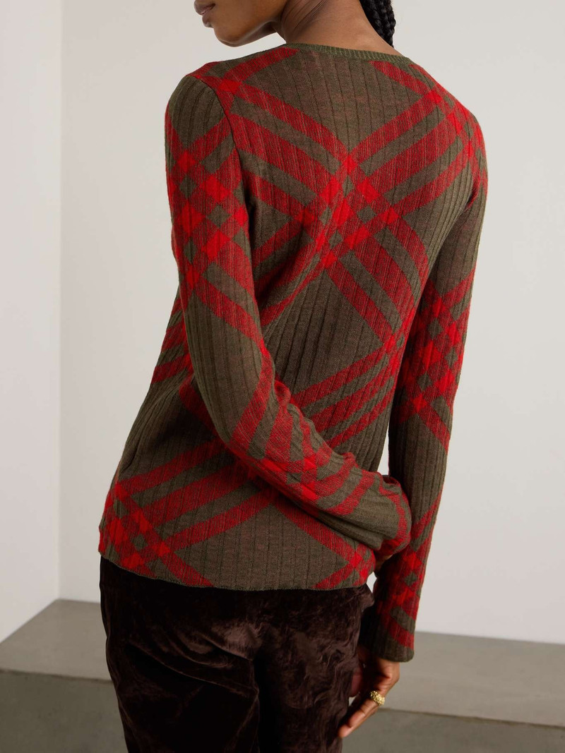 Checked jacquard-knit sweater 3