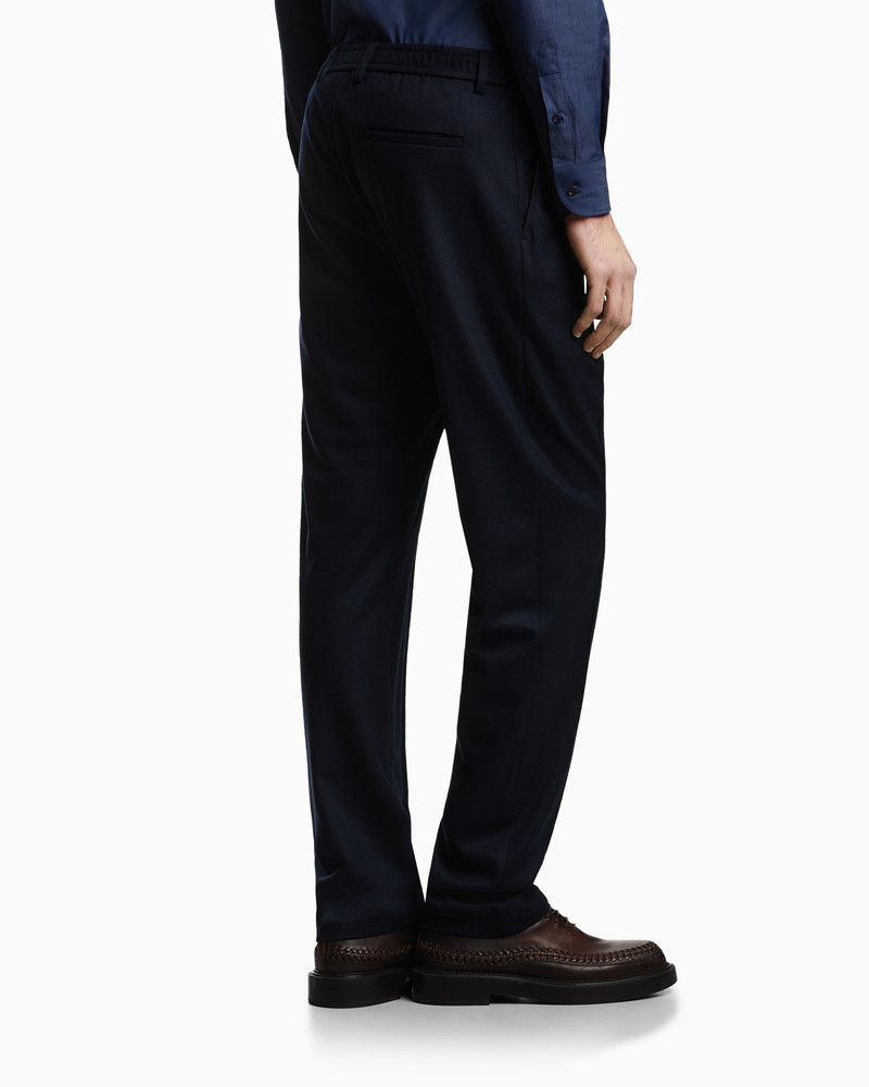 TROUSERS WITH RIBBING IN ULTRA-LIGHTWEIGHT COMPACT WOOL JERSEY 3
