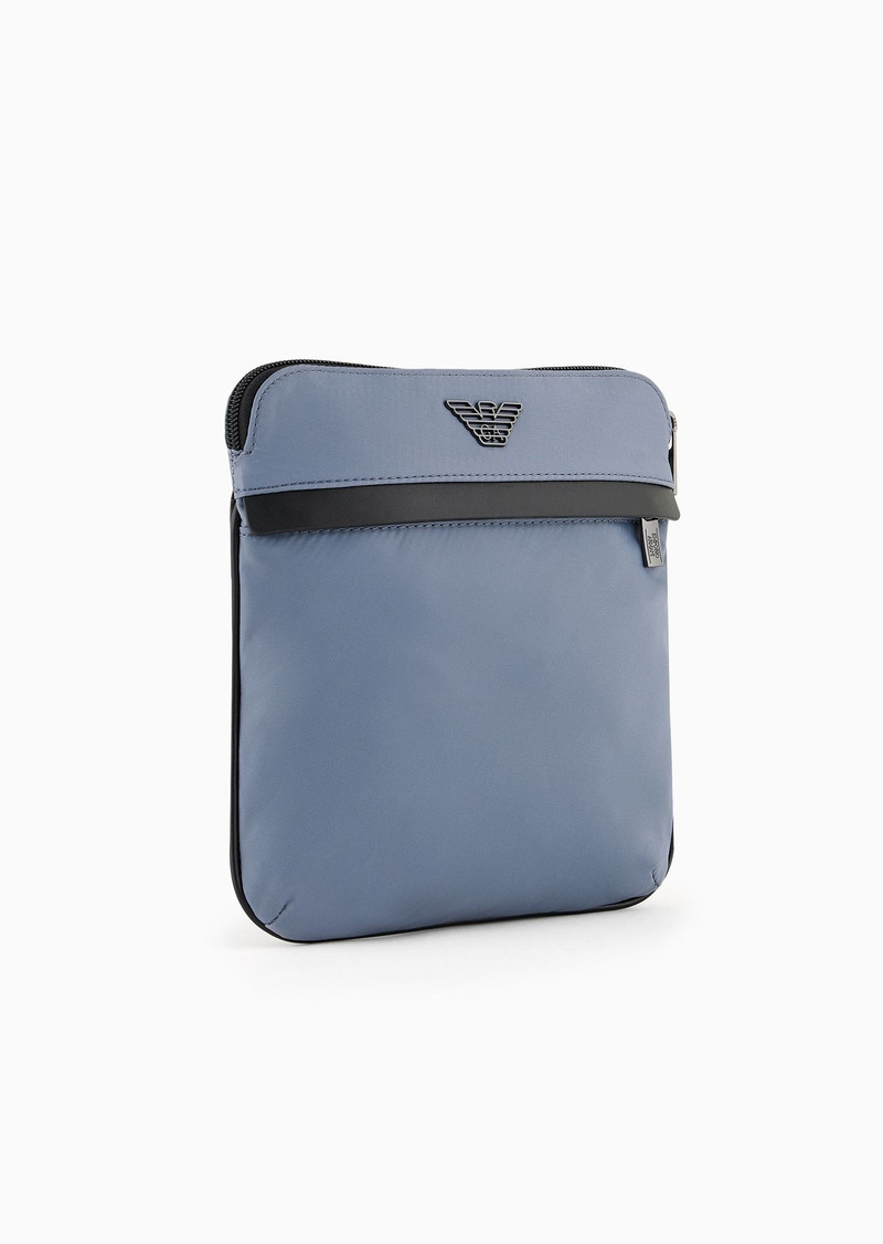 EMPORIO ARMANI Flat Armani Sustainability Values crossbody bag in recycled nylon outlook