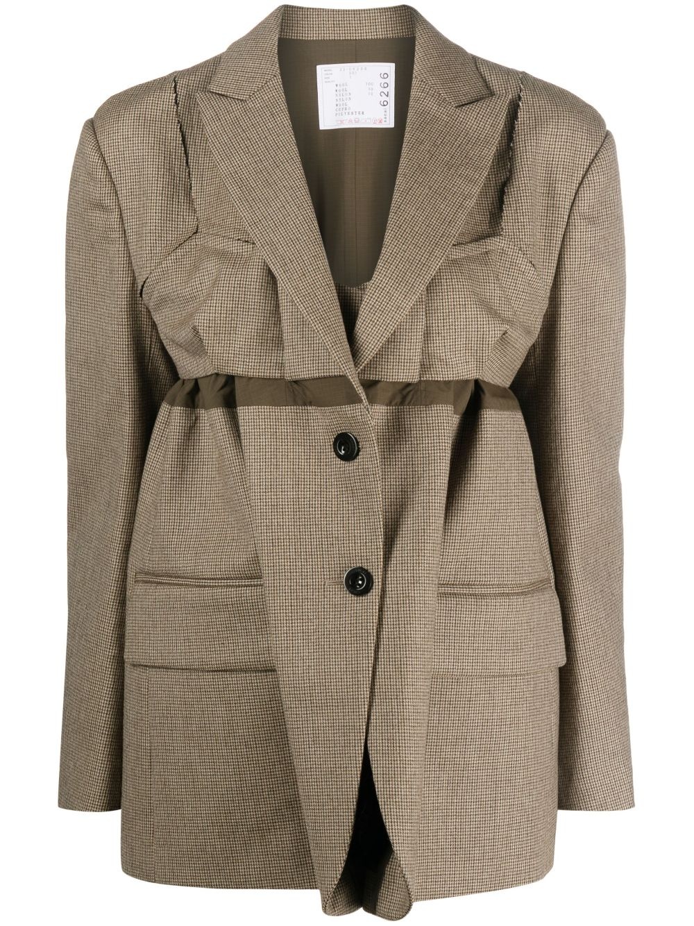 houndstooth single-breasted wool blazer - 1