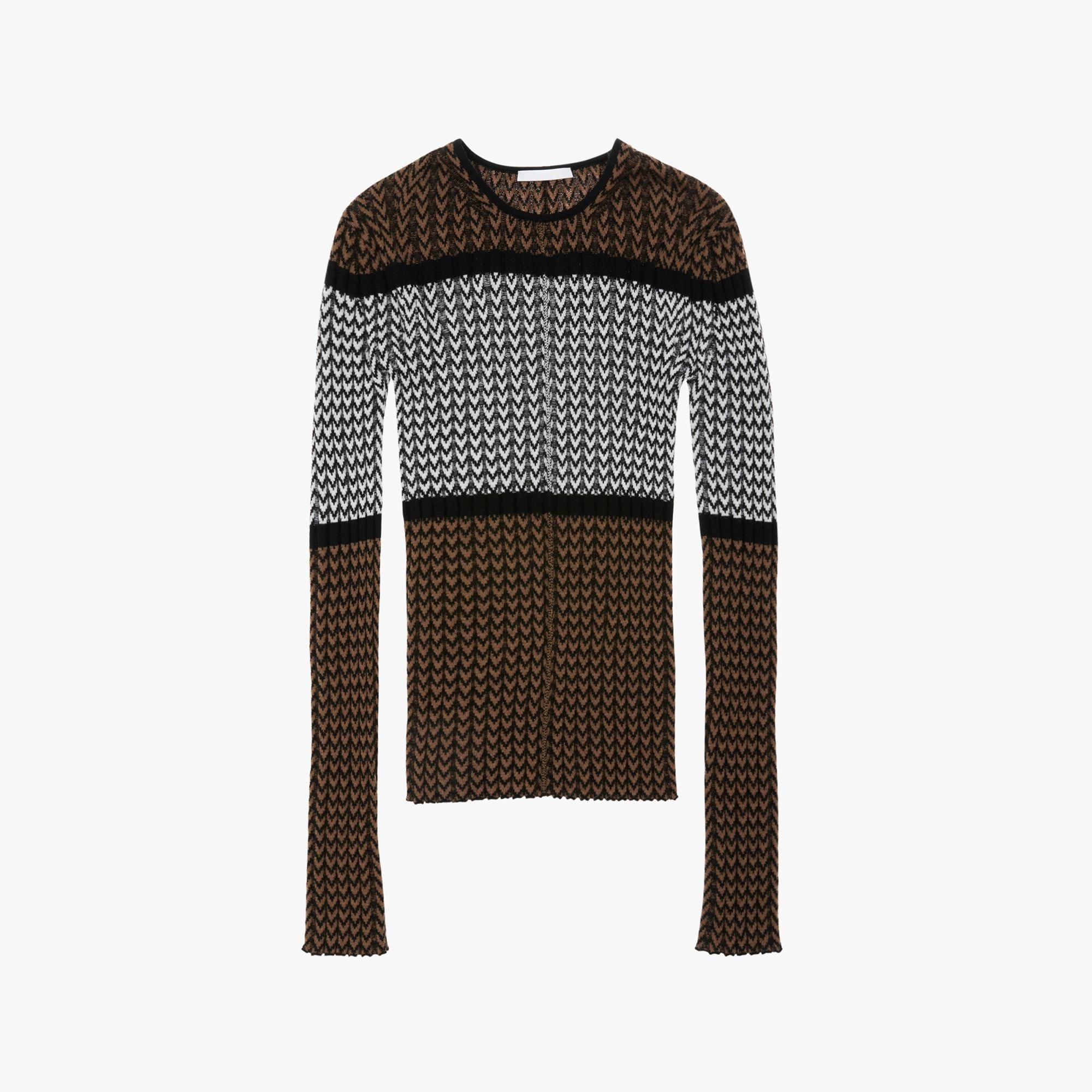 RIB KNIT CREWNECK SWEATER - 1
