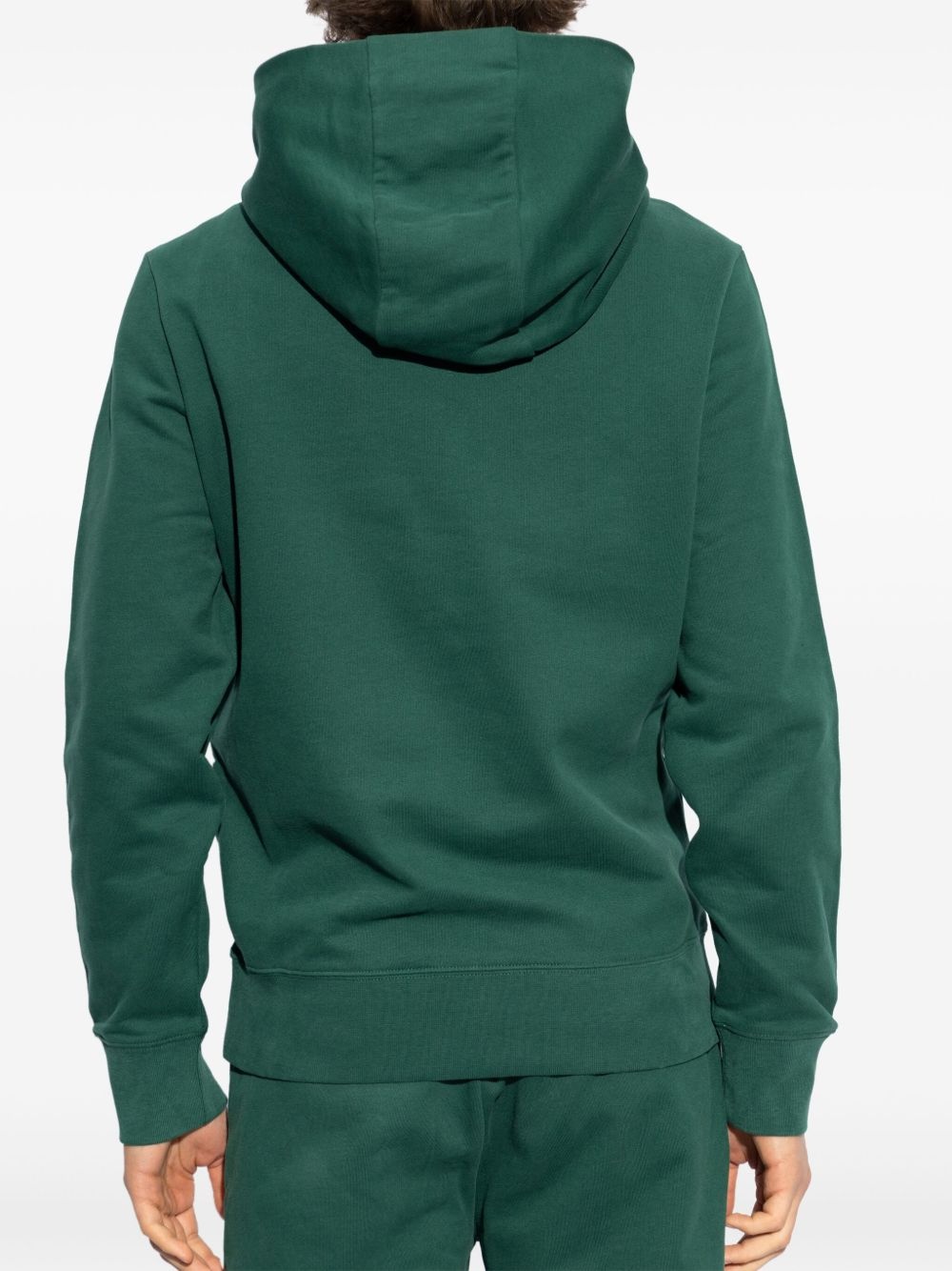 logo-patch cotton hoodie - 4
