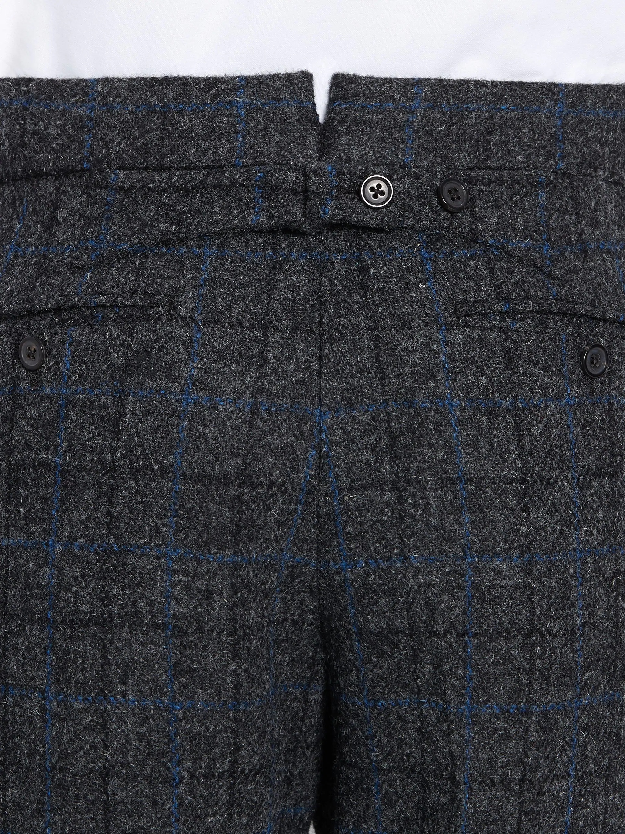 Dark Grey Wool Tattersall Check Classic Suit - 5