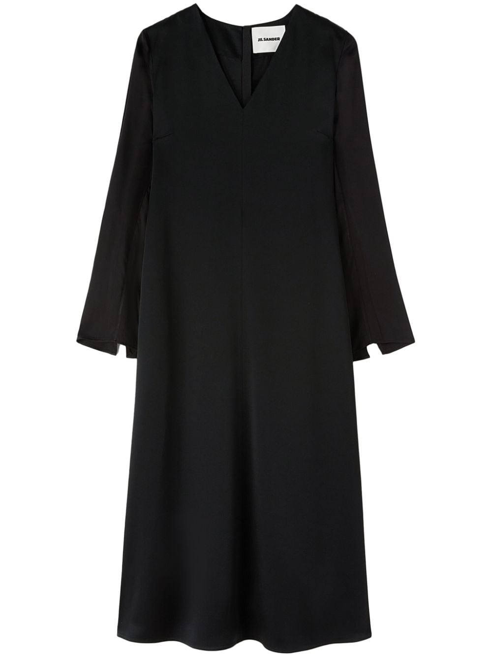 side-slit satin midi dress - 1