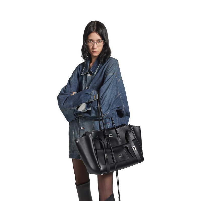 BALENCIAGA Bel Air Medium Carry All Bag in Black outlook