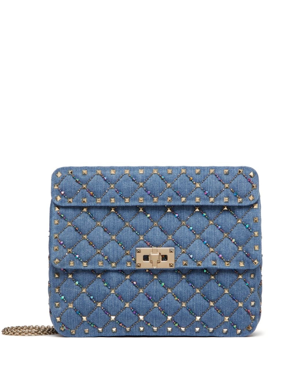 Rockstud Spike denim crossbody bag - 1