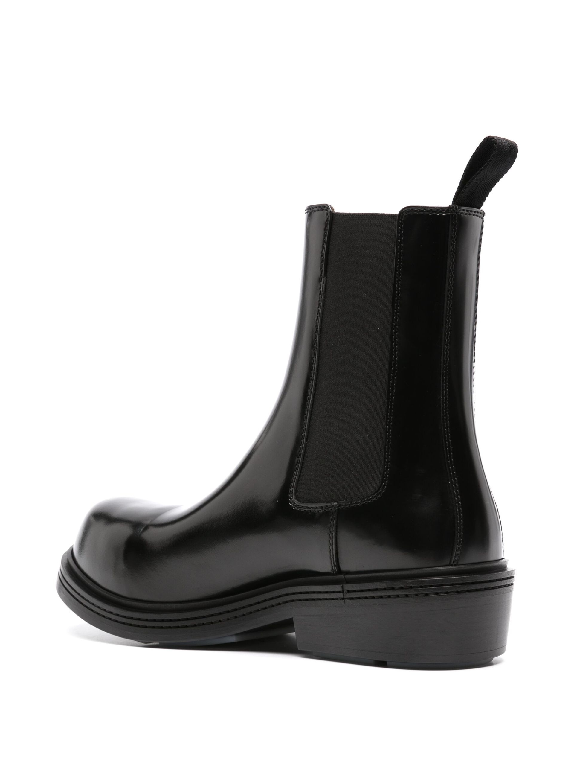 Black Fireman Leather Chelsea Boots - 3